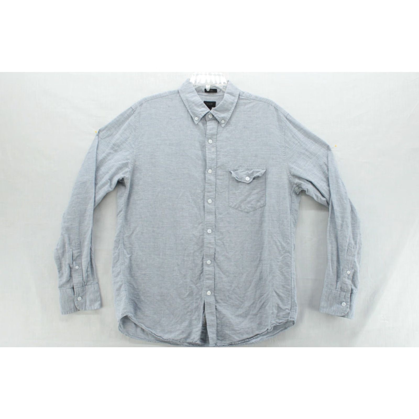 J.Crew J.CREW Shirt Mens Size Large Long Sleeve Gray Irish Linen Slim Fit Size US L / EU 52-54 / 3 - 2 Thumbnail