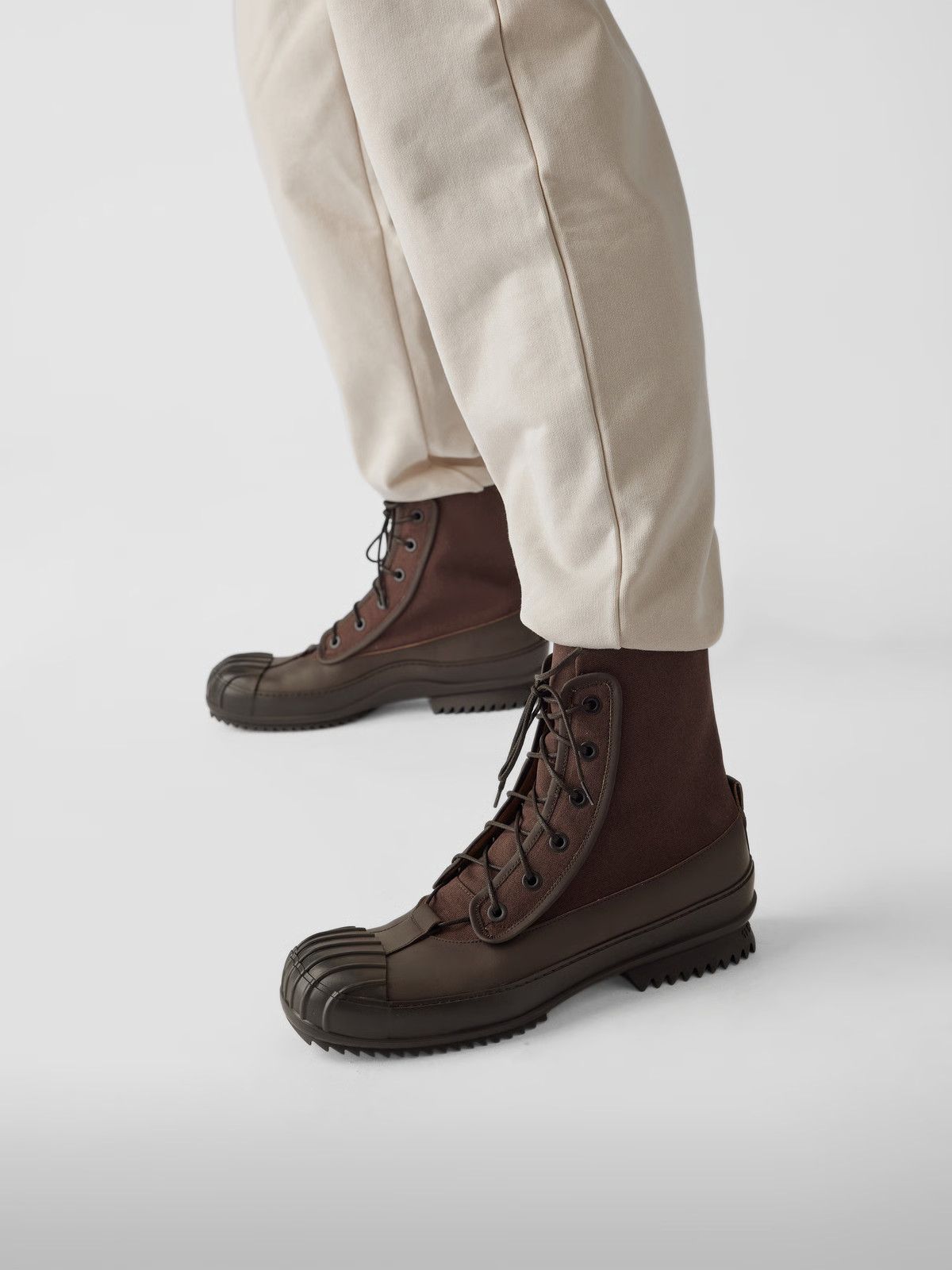 Maison Margiela o1y1124 Leather Lace-Up Boots In Dark Brown & Black Size US 8 / EU 41 - 5 Thumbnail