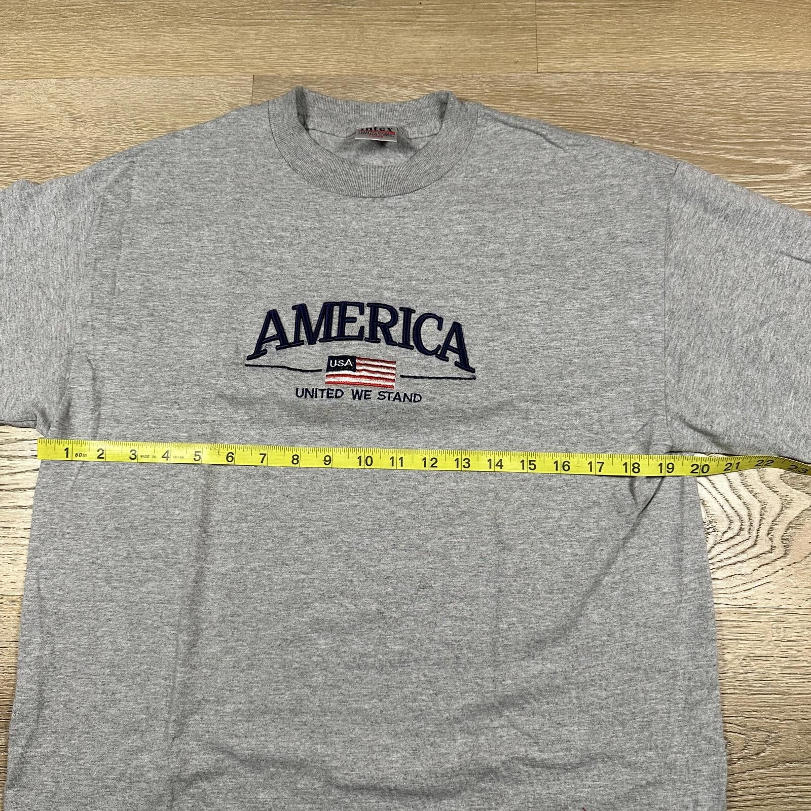 Index Intex Mens T-Shirt Large Gray America United We Stand Embro Size US L / EU 52-54 / 3 - 6 Thumbnail