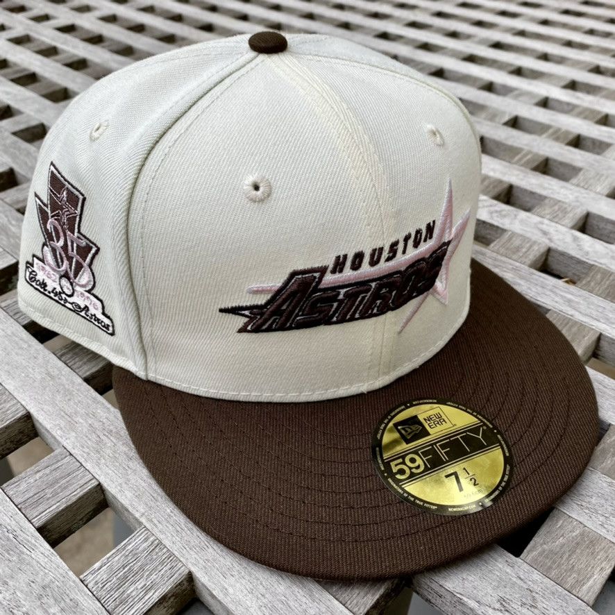 image of Hat Club x Myfitteds Houston Astros Harlequin Swirl Exclusive Fitted Hat 7 1/2 in Beige, Men's