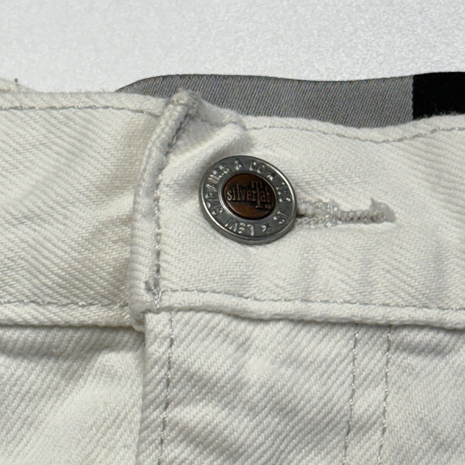 Levi's Levis Silver Tab Mom Shorts Womens 33 White High Rise Waiste Size 33" - 3 Thumbnail