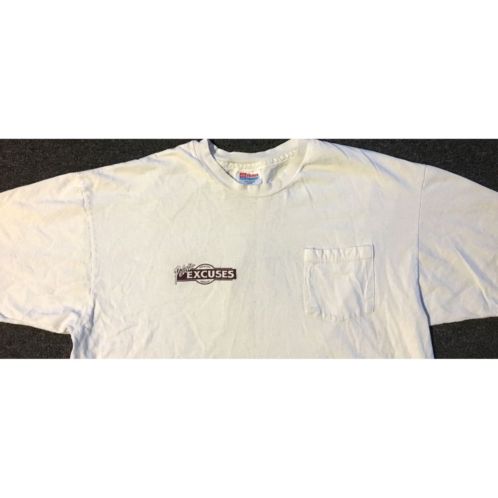 Vintage VINTAGE Pelots Excuses Prescott Arizona Bar Faded Distressed Shirt L White Black? Size US L / EU 52-54 / 3 - 5 Thumbnail