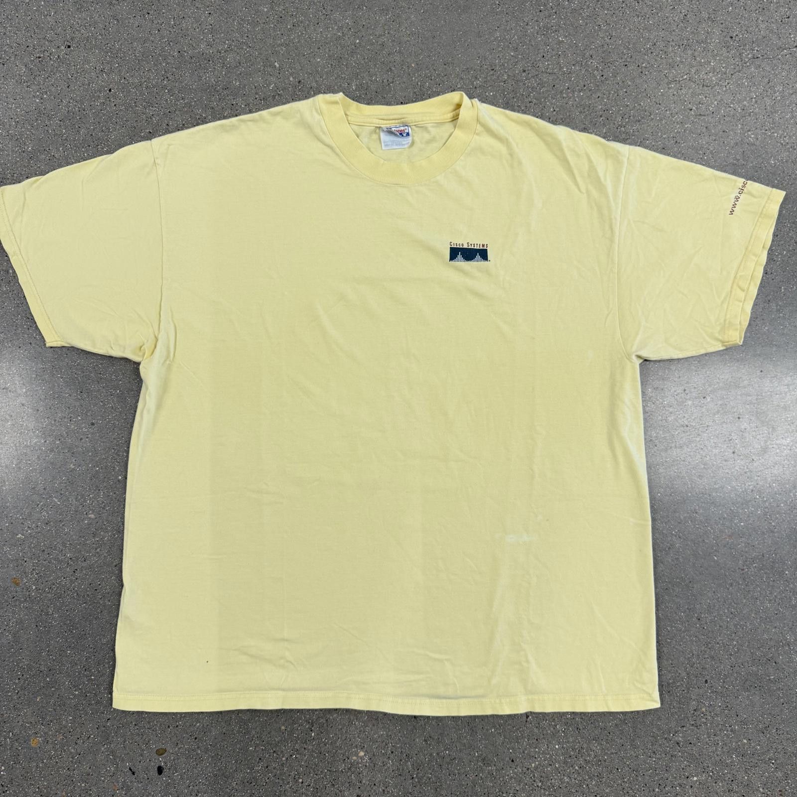 Hanes Vintage Cisco Systems T-Shirt Hanes Beefy-T 2XL Yellow GRAIL Size US XXL / EU 58 / 5 - 1 Thumbnail