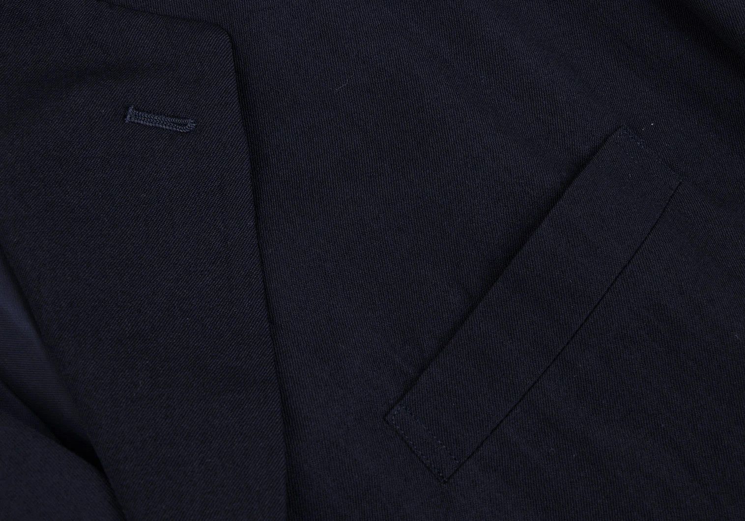 Comme des Garcons Homme Plus Wool Gabardine Gathered Jacket in Navy M Size US M / EU 48-50 / 2 - 4 Thumbnail