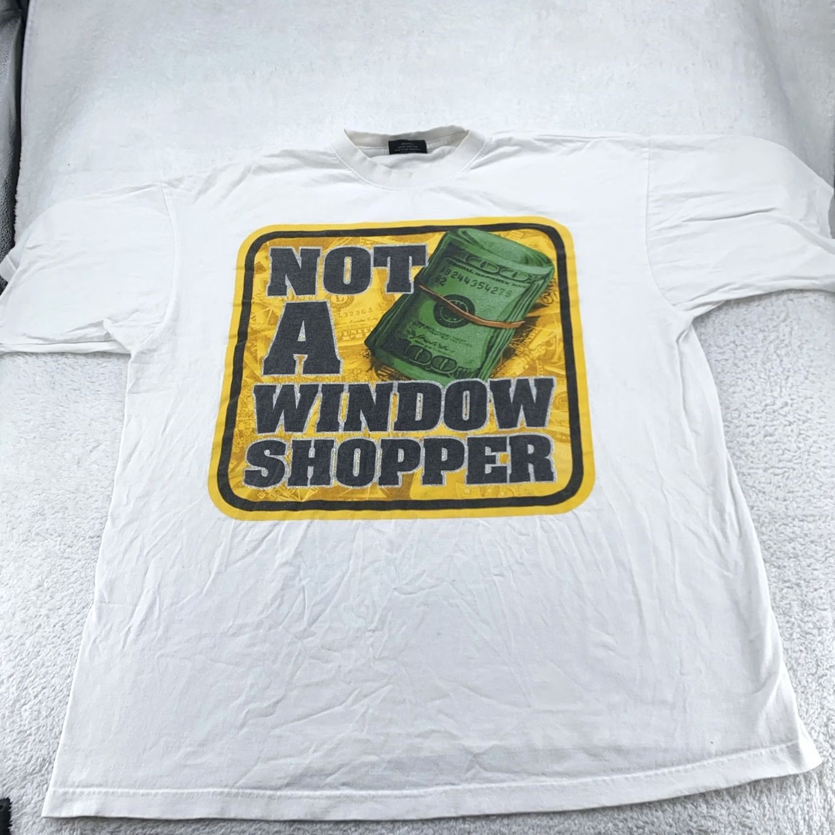 Vintage Cypher Shirt Mens 2XL White Not a Window Shopper Graphic Tee T-Shirt Money Stack Size US XXL / EU 58 / 5 - 2 Thumbnail