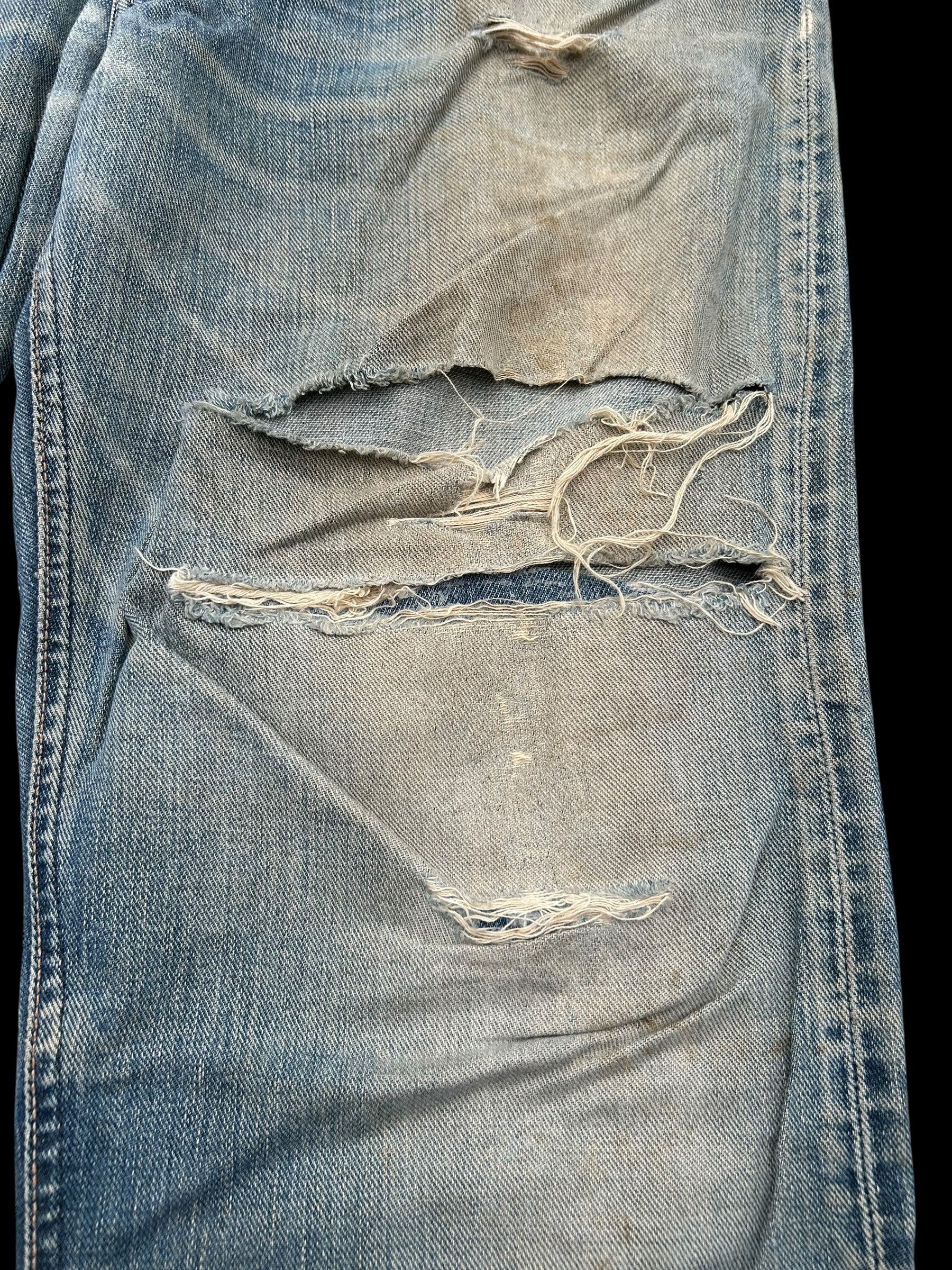 Kapital × Lee × Vintage Thrashed Vintage Lee Riders Selvedge Denim Jeans Size US 35 - 4 Thumbnail