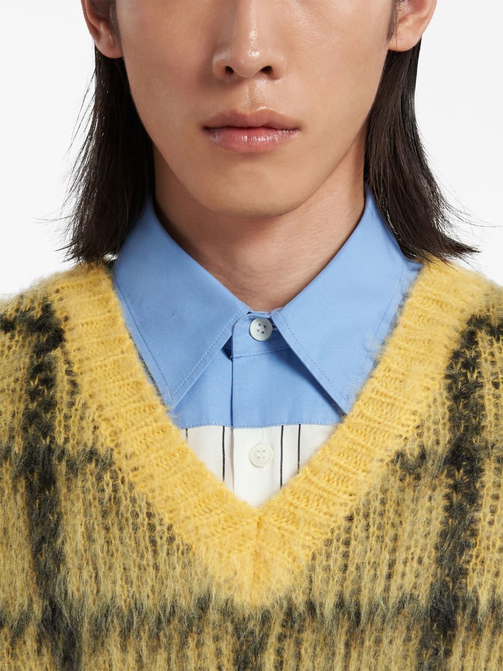 Marni o1w1db10125 Checked Sleeveless Vest in Yellow Size US L / EU 52-54 / 3 - 4 Thumbnail