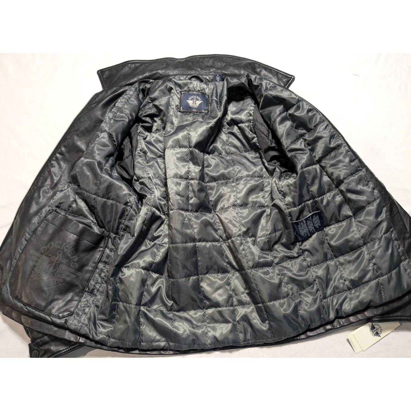 Dockers DOCKERS Black Vegan Faux Leather Jacket Men Medium Zip Quilted Lining NEW Midweight Fall Winter Regular Jacket Mens Size US M / EU 48-50 / 2 - 3 Thumbnail