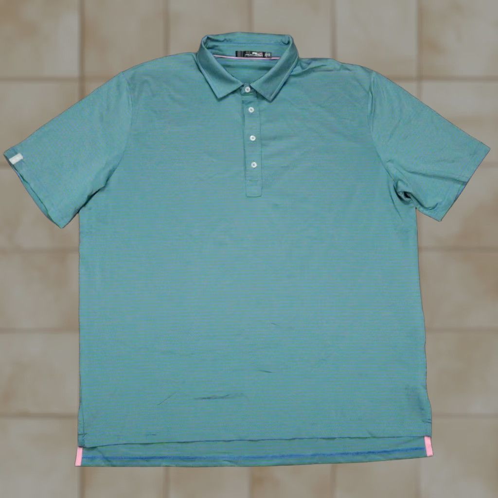 RLX Ralph Lauren RLX Ralph Lauren Polo Shirt Men 2XL Blue Green Striped Short Sleeve Athletic Moisture Wicking Golf Casual Activewear Size US XXL / EU 58 / 5 - 1 Thumbnail
