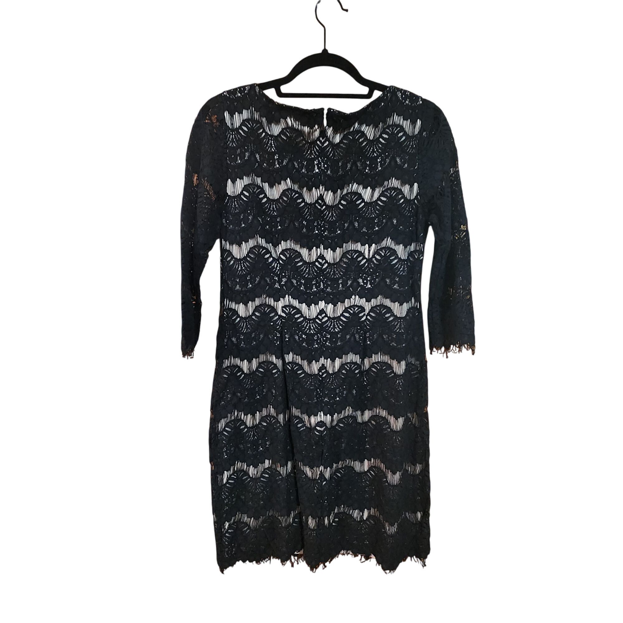 Other Jessica Howard Women's Black Lace Illusion Sheath Dress Size Size M / US 6-8 / IT 42-44 - 2 Thumbnail