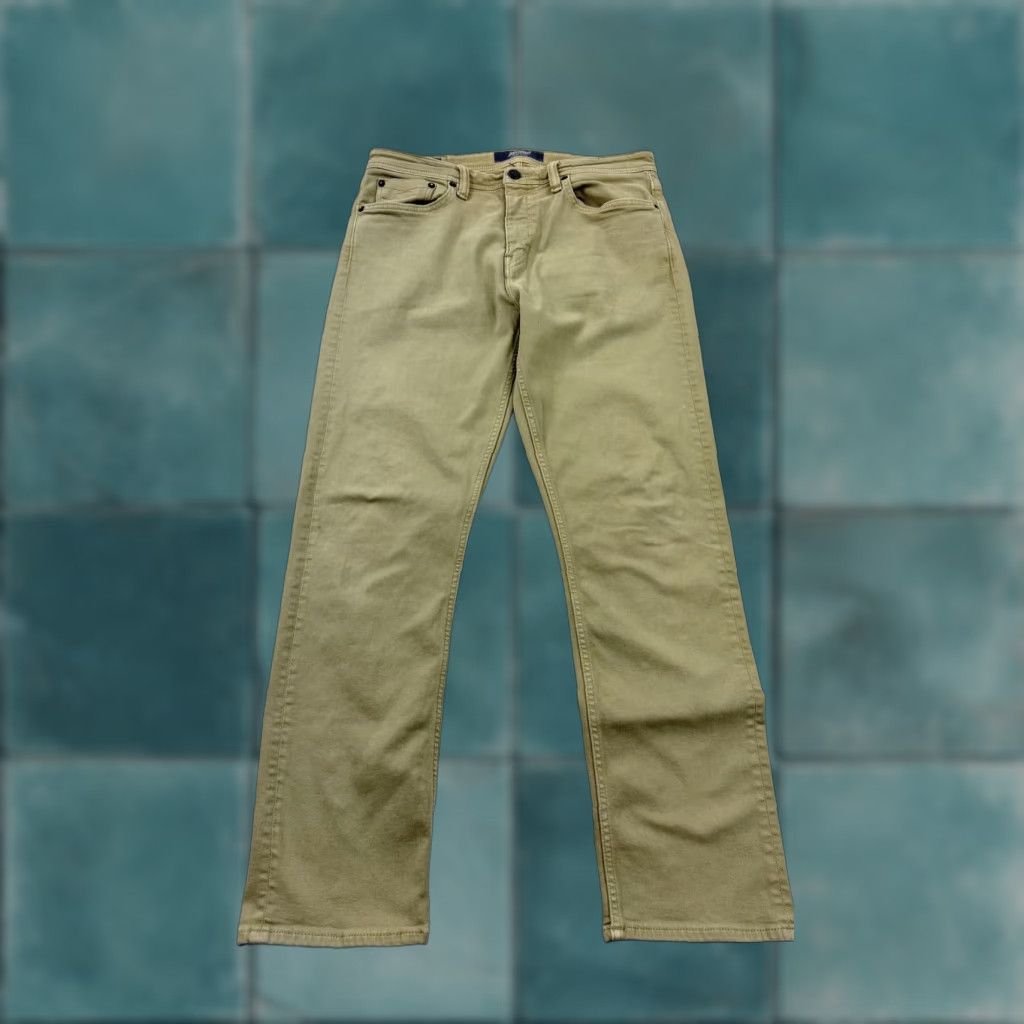 Denime Revtown Jeans Mens 33x30 Khaki Sharp Decade Denim Slim Stretch Casual Pants Size US 33 - 1 Thumbnail