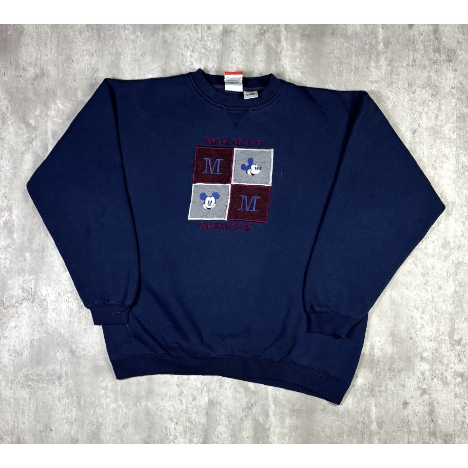 Mickey & Co. VINTAGE Mickey Mouse Sweatshirt Embroidered Logo Adult XL 90s Mickey & Co. Pullover Cotton Blue Graphic Print Size US XL / EU 56 / 4 - 2 Thumbnail