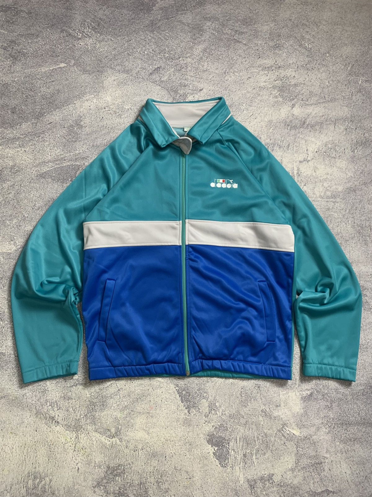 Diadora × Vintage Vintage Threetone 'Diadora' Running Jacket Size US L / EU 52-54 / 3 - 1 Thumbnail