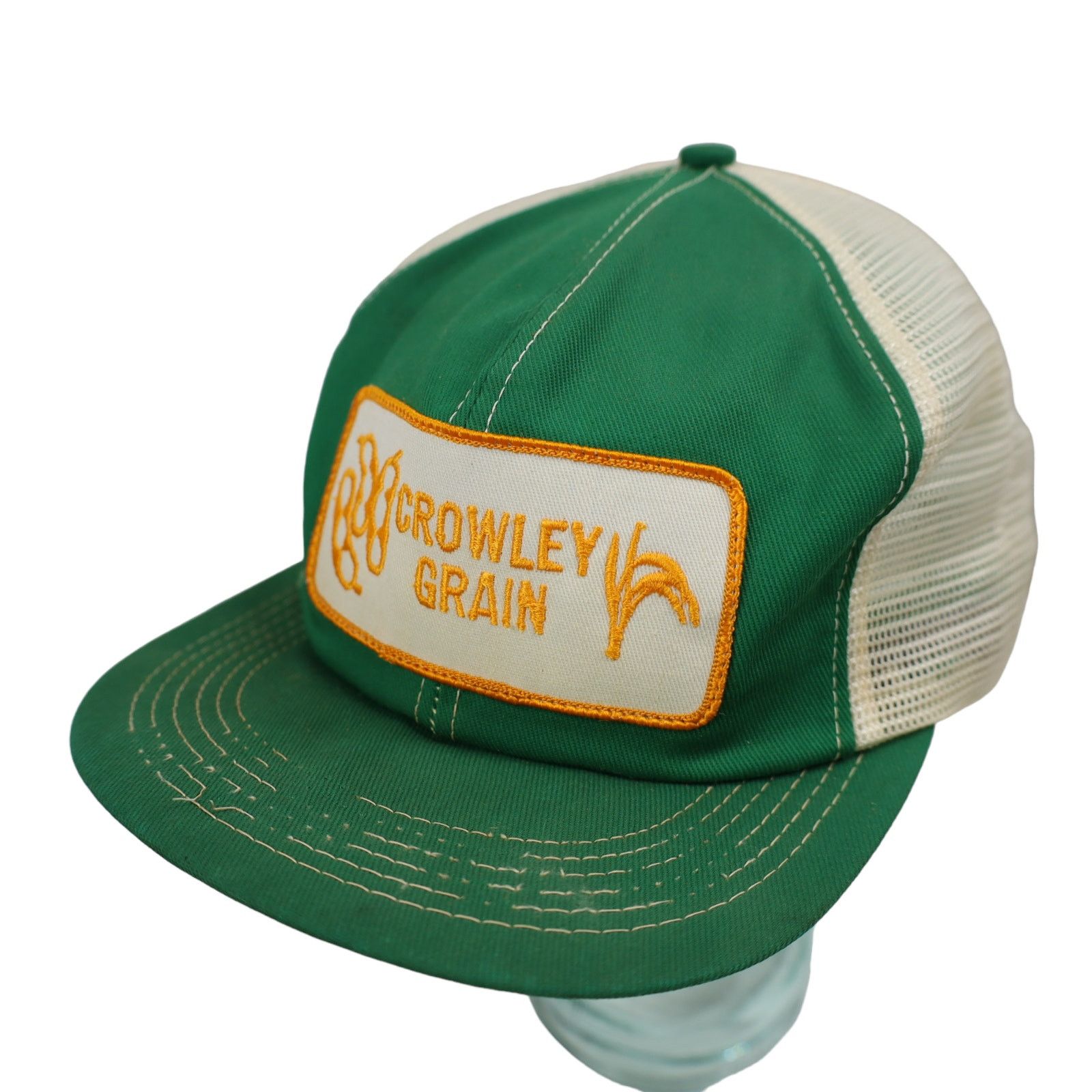 Vintage Vintage K-Products Crowley Grains Patch Mesh Snapback Hat Size ONE SIZE - 1 Thumbnail