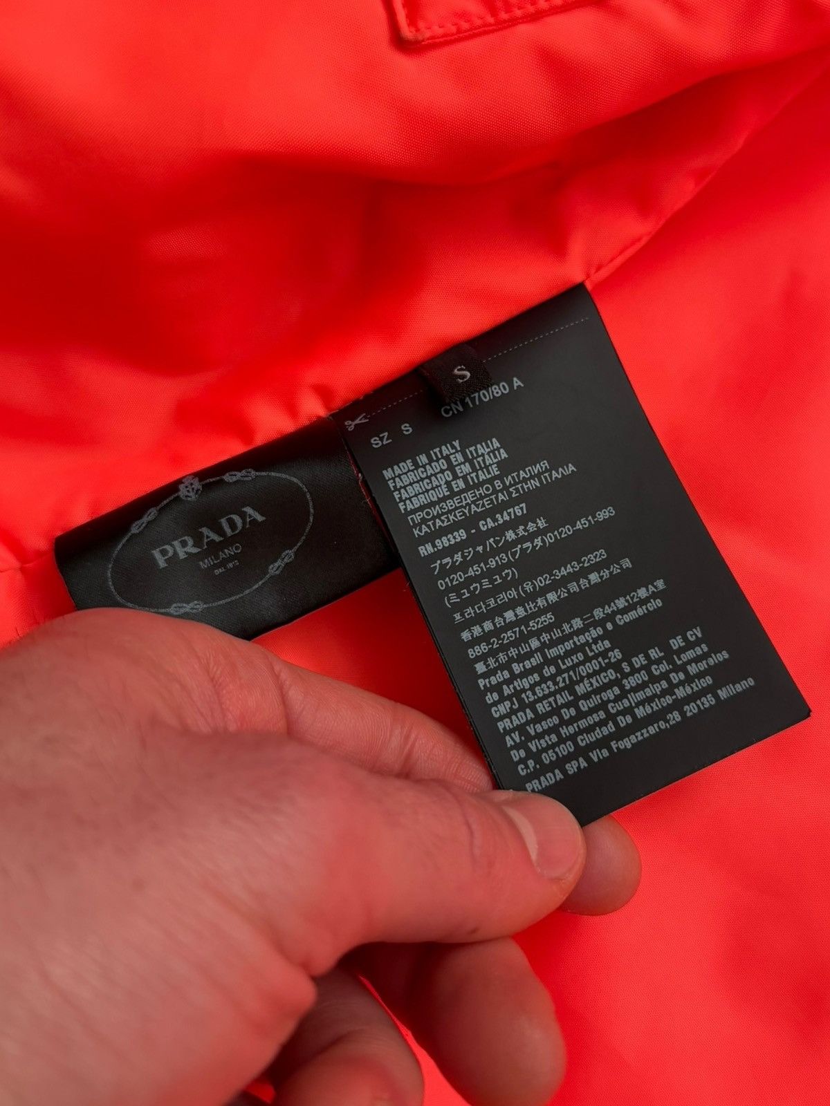 Prada Lines Rossa Fluorescent Tangerine Insulated Parka Size US S / EU 44-46 / 1 - 12 Thumbnail