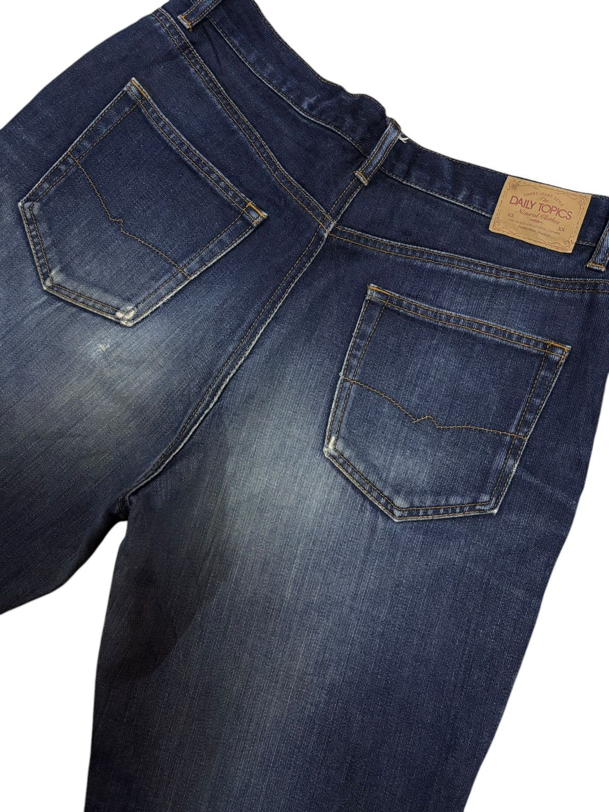 Japanese Brand Vintage Daily Topics Flared Blue Indigo Faded Jeans Size 32" / US 10 / IT 46 - 4 Thumbnail