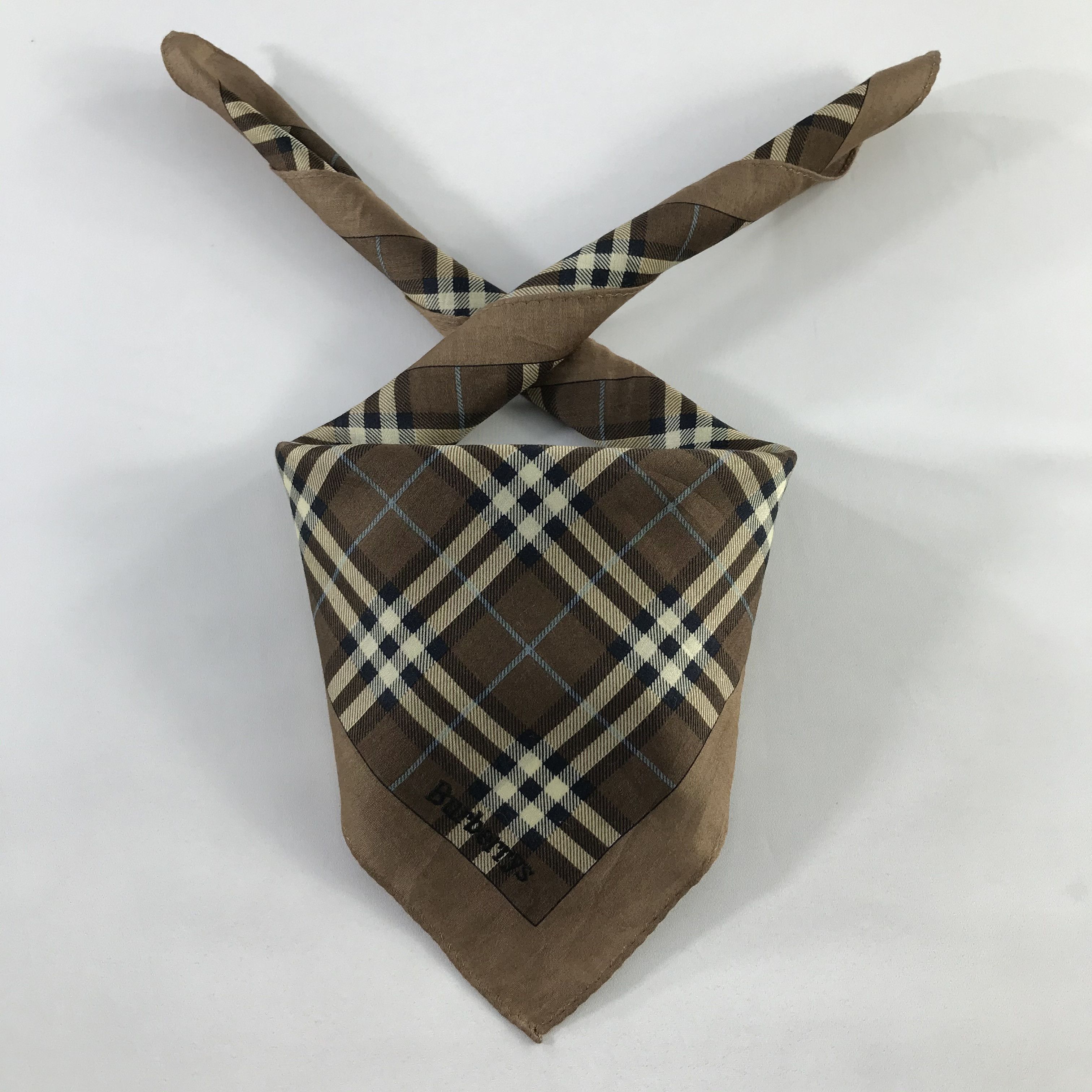 Burberry × Vintage Burberry Bandana / Handkerchief / Neckerchief - S542 Size ONE SIZE - 3 Thumbnail