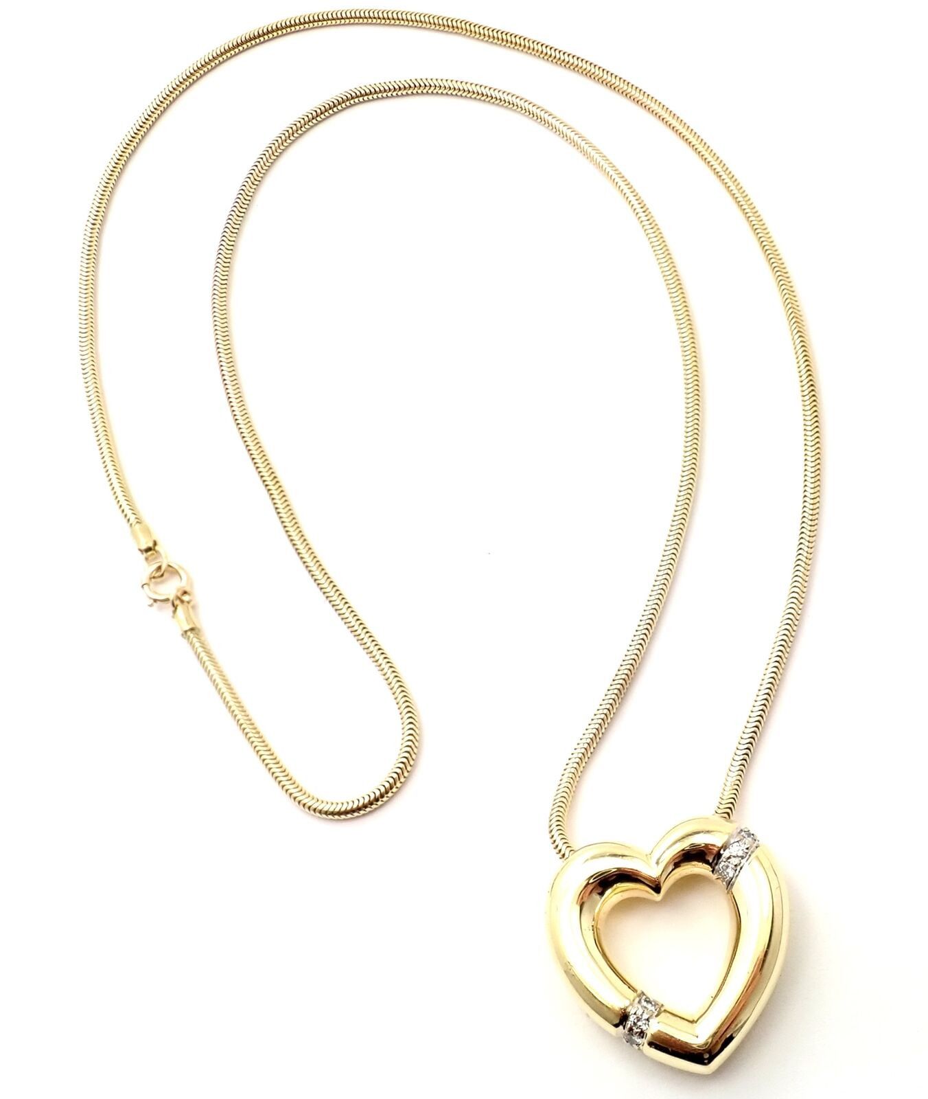 Picasso 18k Yellow Gold Diamond Heart Pendant Necklace