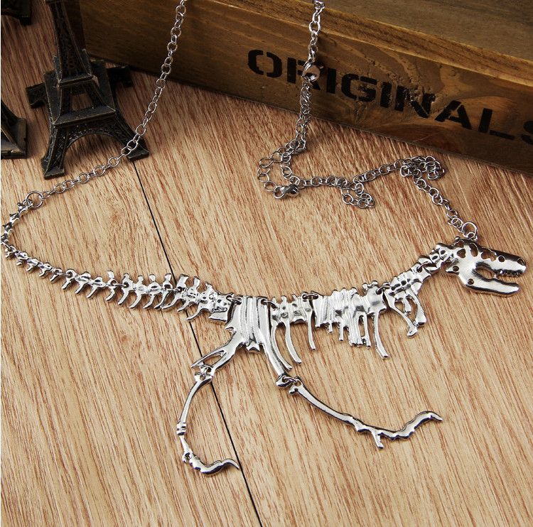Jewelry 50cm Gothic Tyrannosaurus Rex Skeleton Dinosaur Necklace Size ONE SIZE - 2 Thumbnail