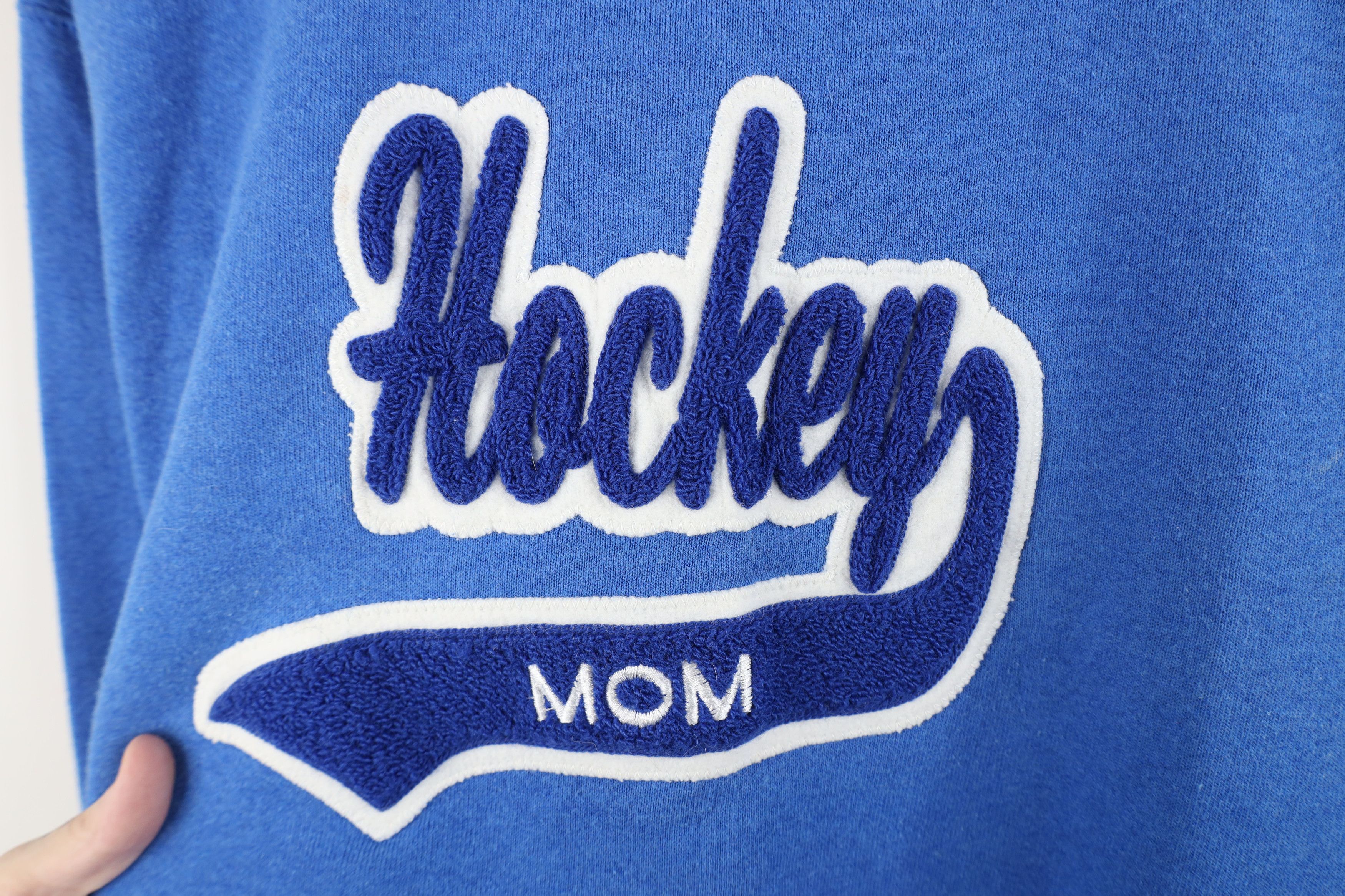 Vintage Vintage 90s Hockey Mom Varsity Crewneck Sweatshirt Blue USA Size L / US 10 / IT 46 - 4 Thumbnail