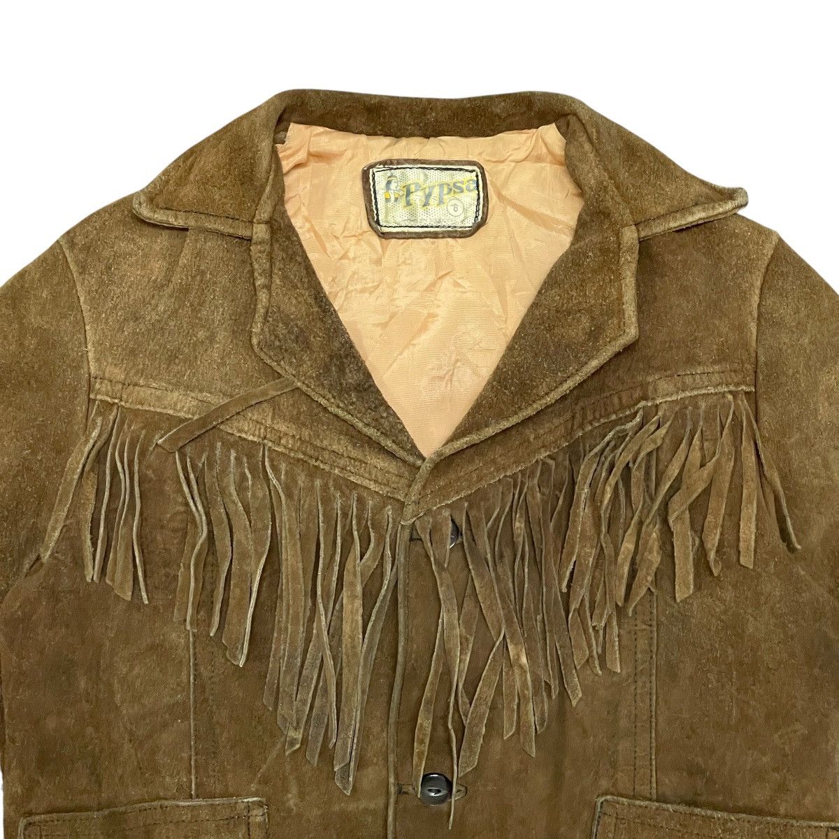 Vintage Vintage 70s Pypsa Suede Fringe Western Boho Jacket - Junior Size US XXS / EU 40 - 2 Thumbnail