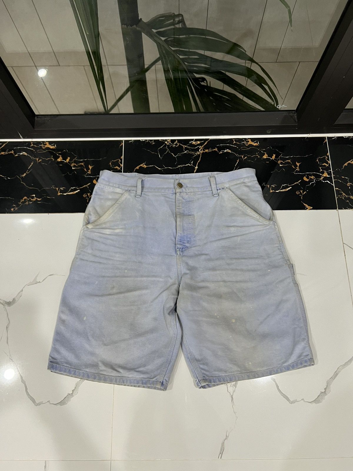 Carhartt × Vintage 90’s CARHARTT SINGLE KNEE SHORTS DISTRESSED SHORTS Y2K Size US 34 / EU 50 - 2 Thumbnail