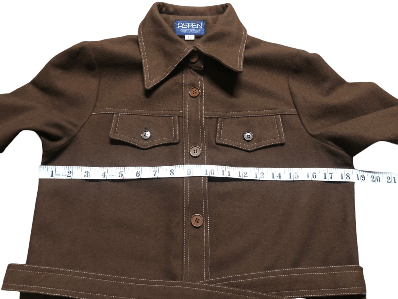 Japanese Brand × Vintage Vintage 70s Aspen Wool blend Belted Jacket brown Size M / US 6-8 / IT 42-44 - 13 Thumbnail