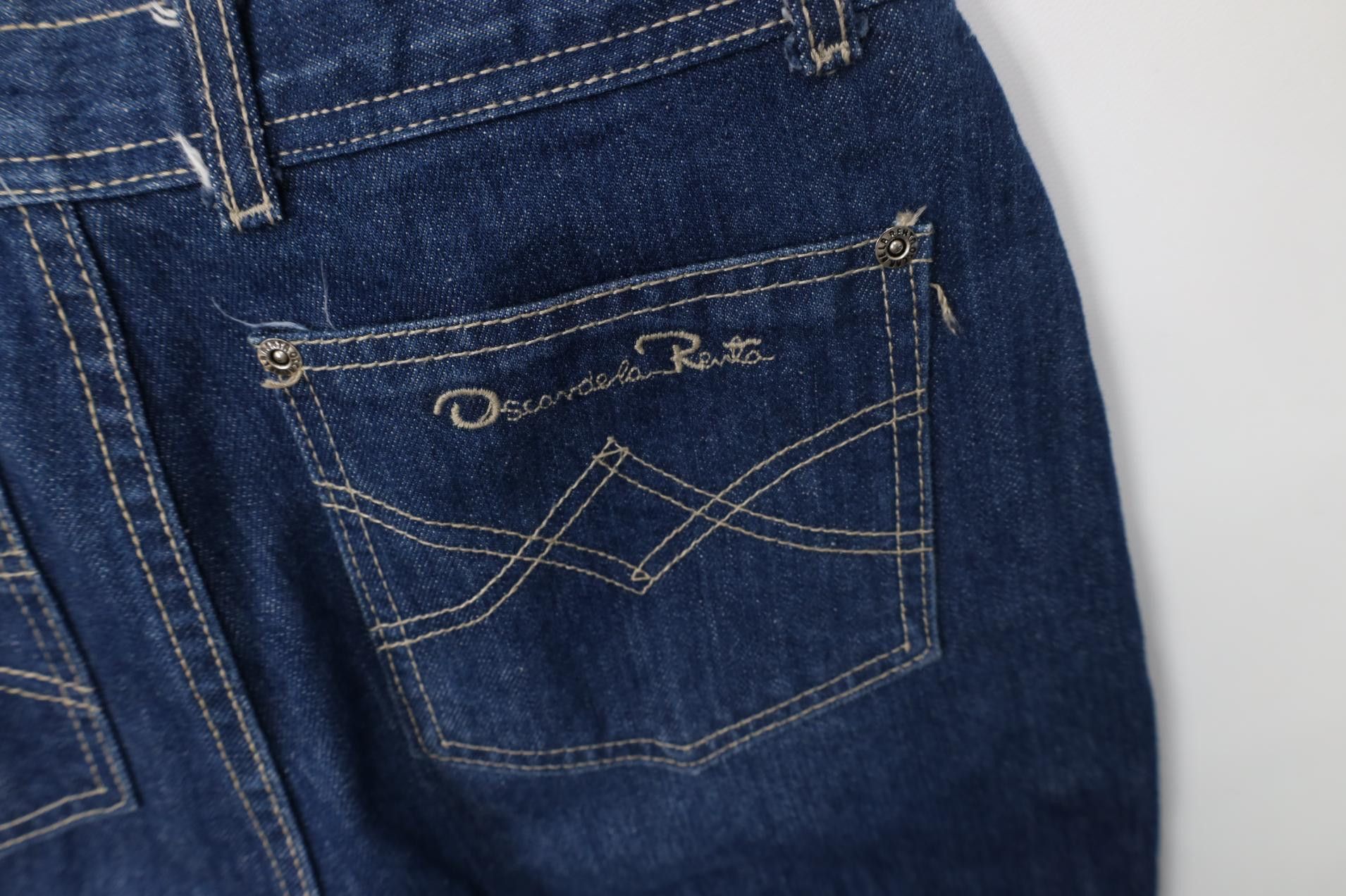 Oscar De La Renta Vintage 80s 90s Oscar de la Renta Wide Leg Denim Jeans Size 38" / US 16 / IT 52 - 12 Thumbnail