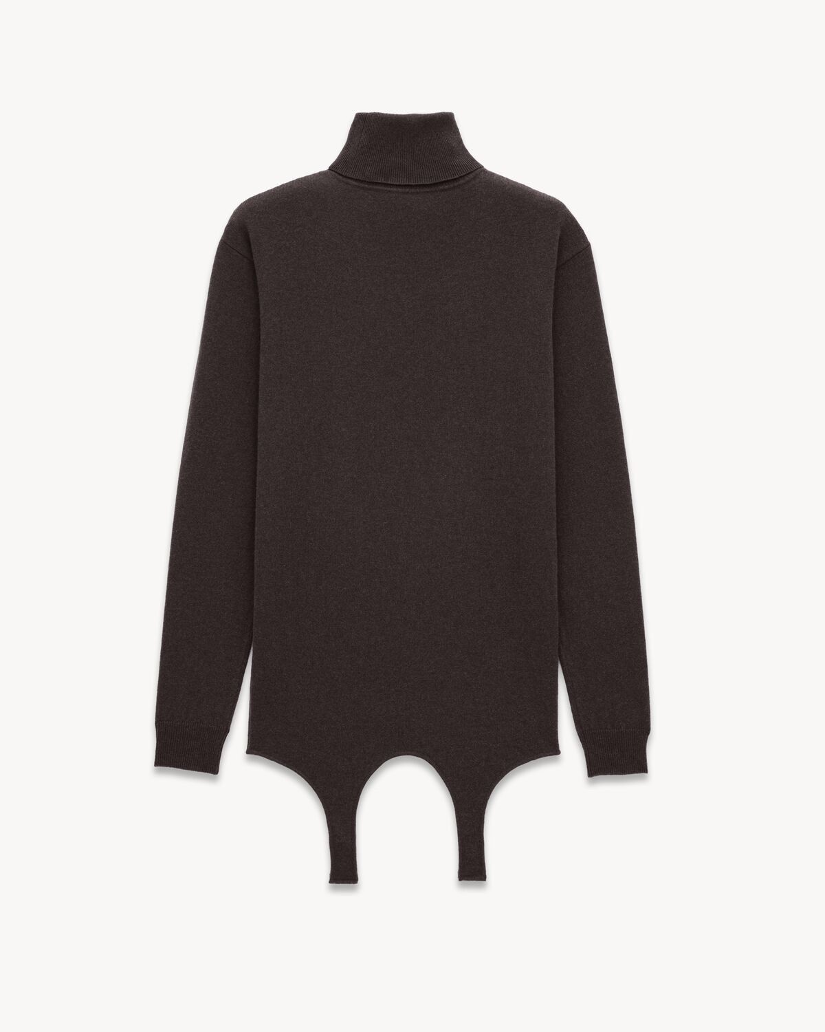 Saint Laurent Paris o1y0126 Turtleneck Cashmere Blend Sweater in Dark Brown Size XS / US 0-2 / IT 36-38 - 2 Thumbnail