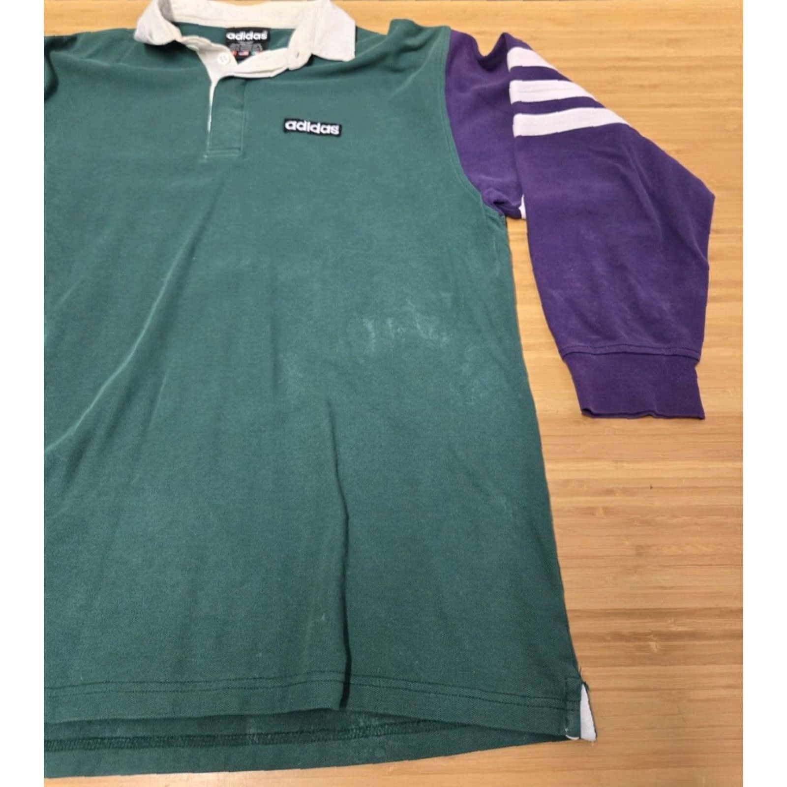 Adidas VINTAGE Adidas Polo Shirt Rugby 90s Men's L Green Size US L / EU 52-54 / 3 - 2 Thumbnail