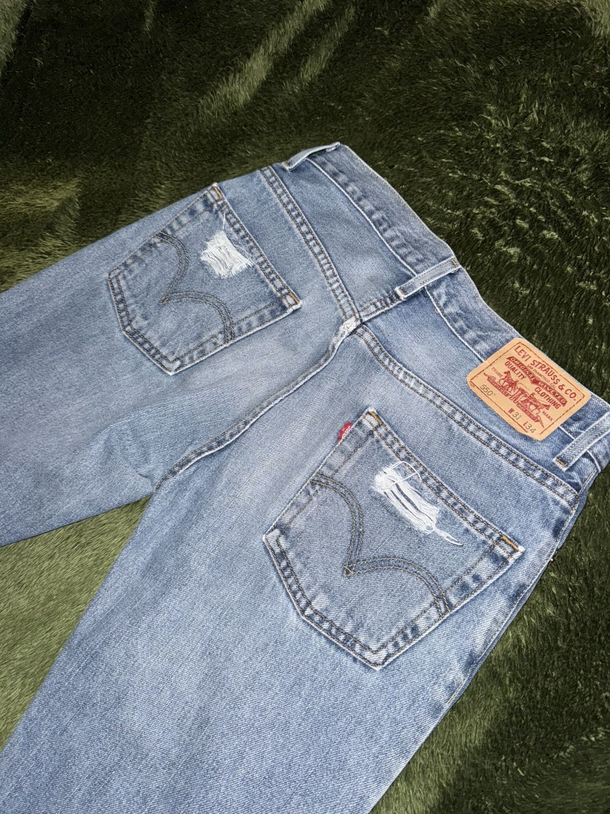 Levi's [W31/L34] Levis 550 USA destroyed denim pants indigo Size US 31 - 8 Thumbnail