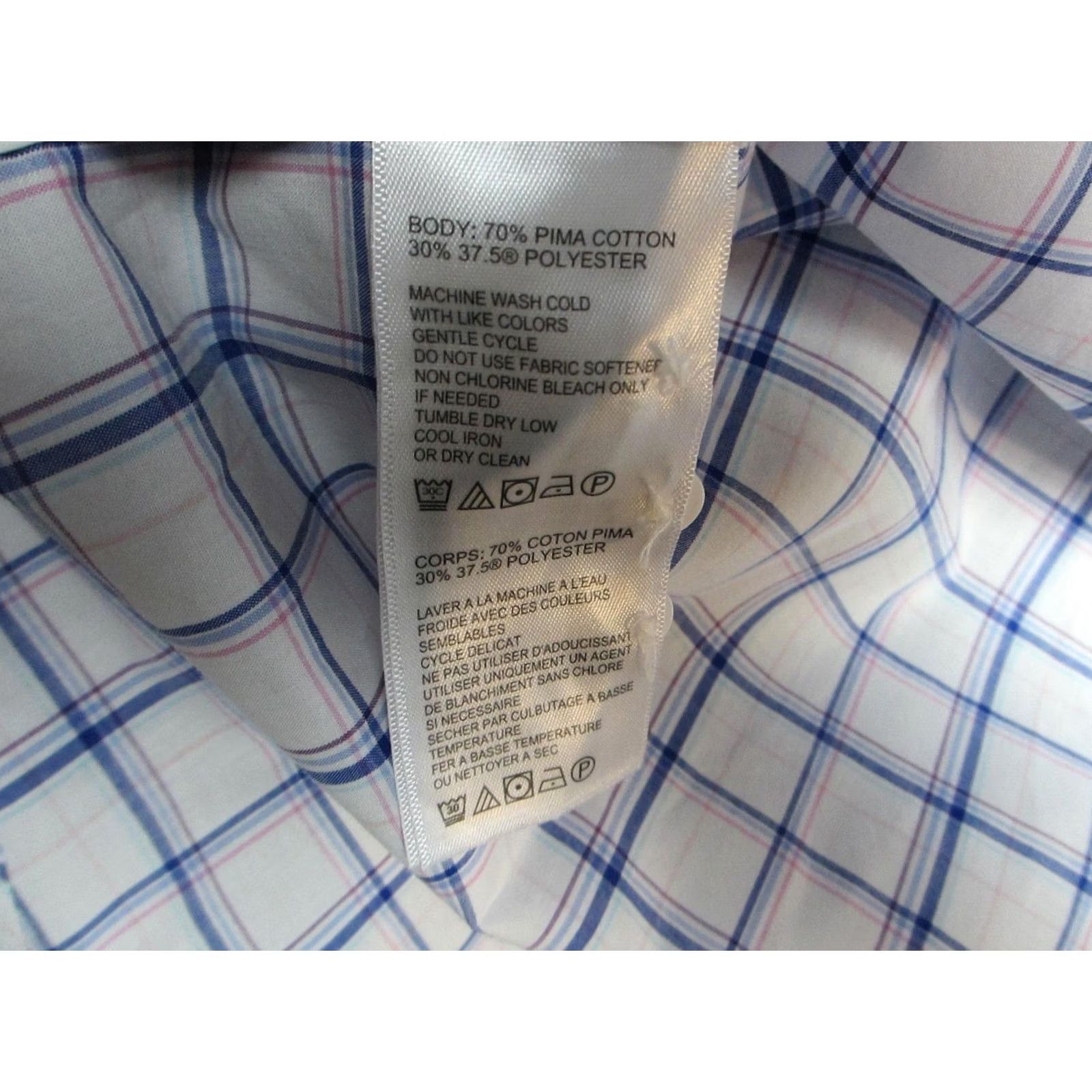 Tommy Bahama Tommy Bahama Shirt Mens XL Blue White Check Button Up Long Sleeve Pima Cotton Size US XL / EU 56 / 4 - 2 Thumbnail