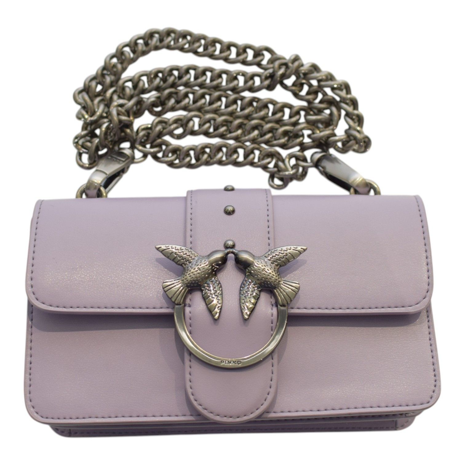 Pinko Pinko Love One Mini C Bag – Lilac Leather Size ONE SIZE - 14 Thumbnail