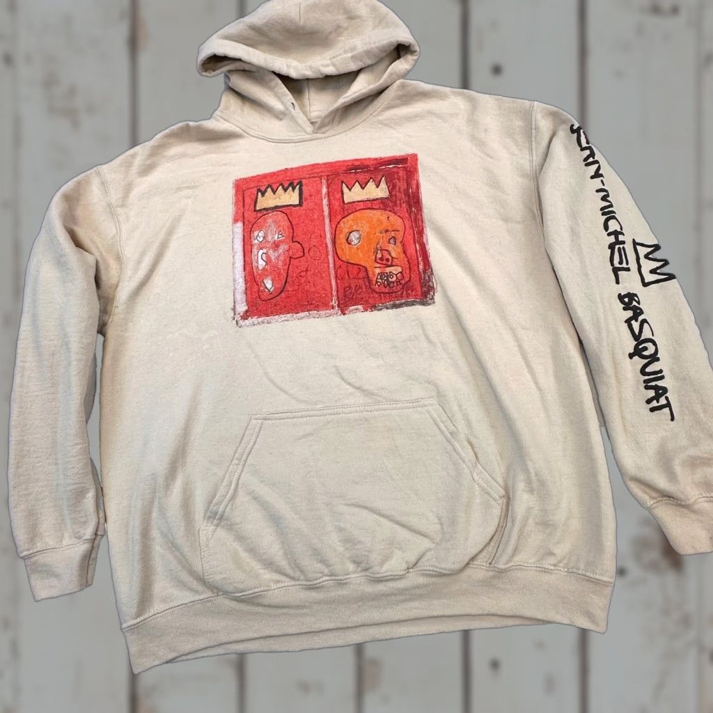 Spell Jean-Michel Basquiat Mens Large Hoodie Art Crown Sleeve Spell Out Shirt Size US L / EU 52-54 / 3 - 1 Thumbnail