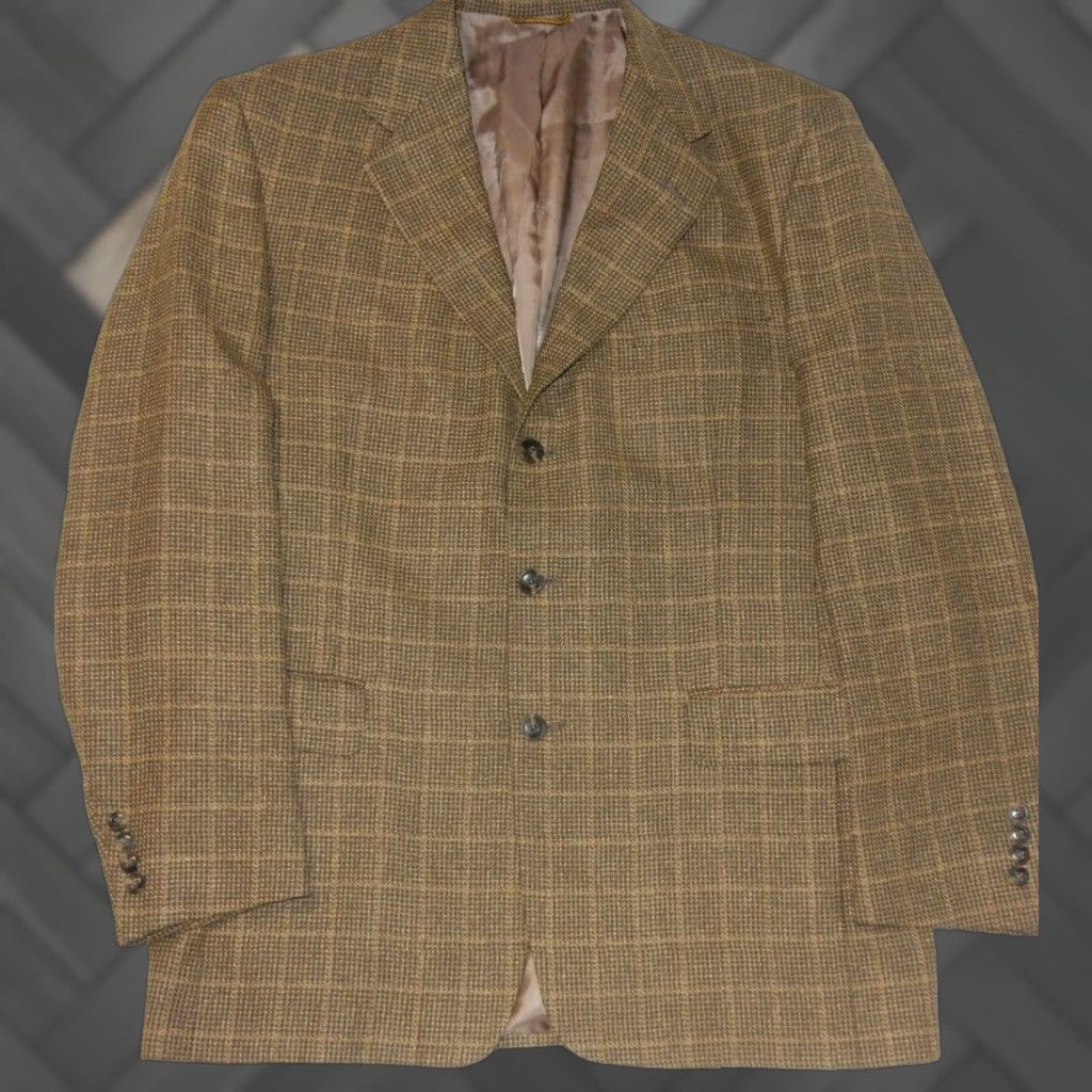 Hart Schaffner Marx VINTAGE Hart Schaffner Marx Men's Blazer Sport Coat Jacket Size 42L Wool Plaid Brown Size 42R - 1 Thumbnail