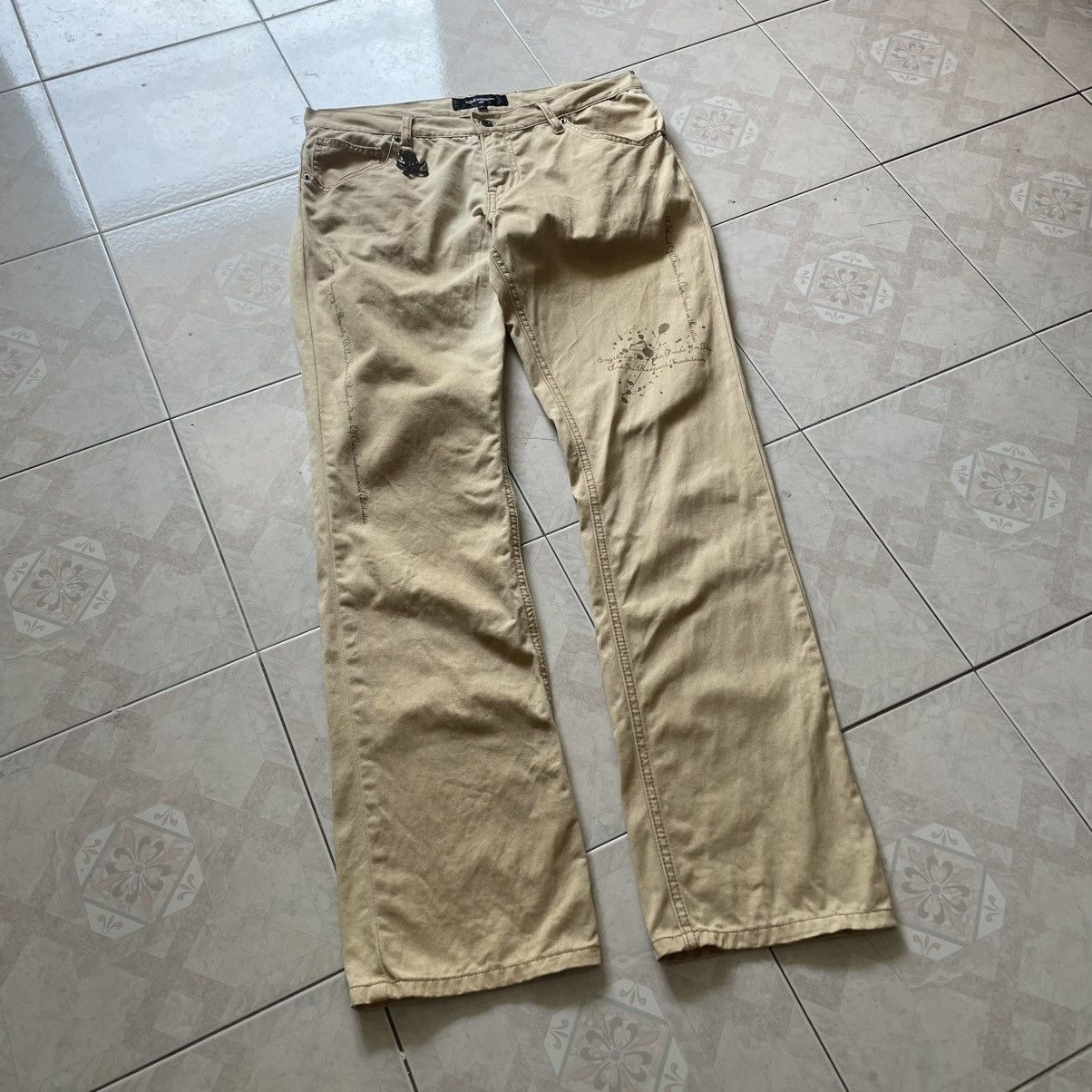 semanticdesign Semantic Design, Tribal Poem Printed Jeans 🍒 Size US 33 - 3 Thumbnail