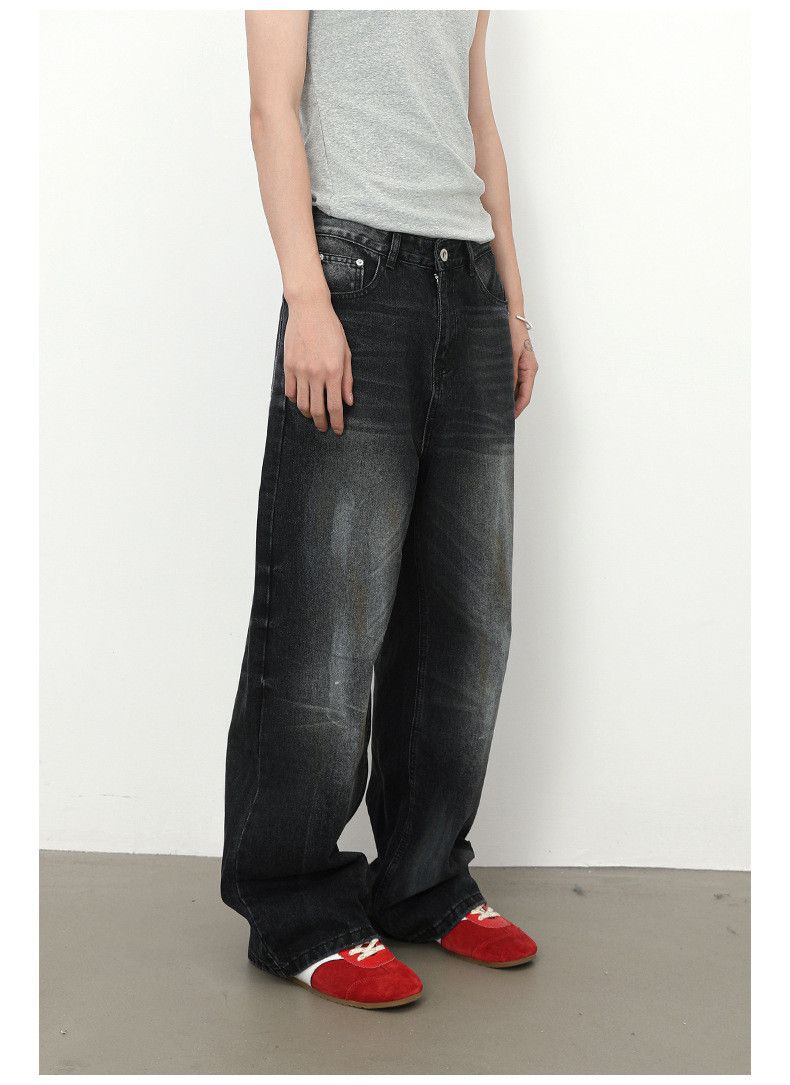 Japanese Brand × Jean Japanese retro loose straight retro men's distressed jeans Size US 32 / EU 48 - 3 Thumbnail