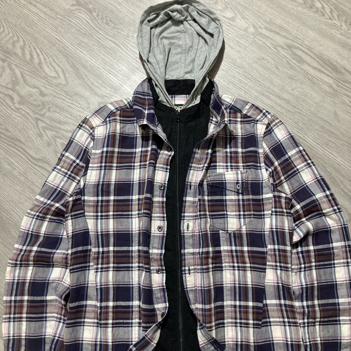 PPFM 2000s PPFM Double Layer Flanel Plaid Hoodie Lgb Punk Style Size US M / EU 48-50 / 2 - 2 Thumbnail