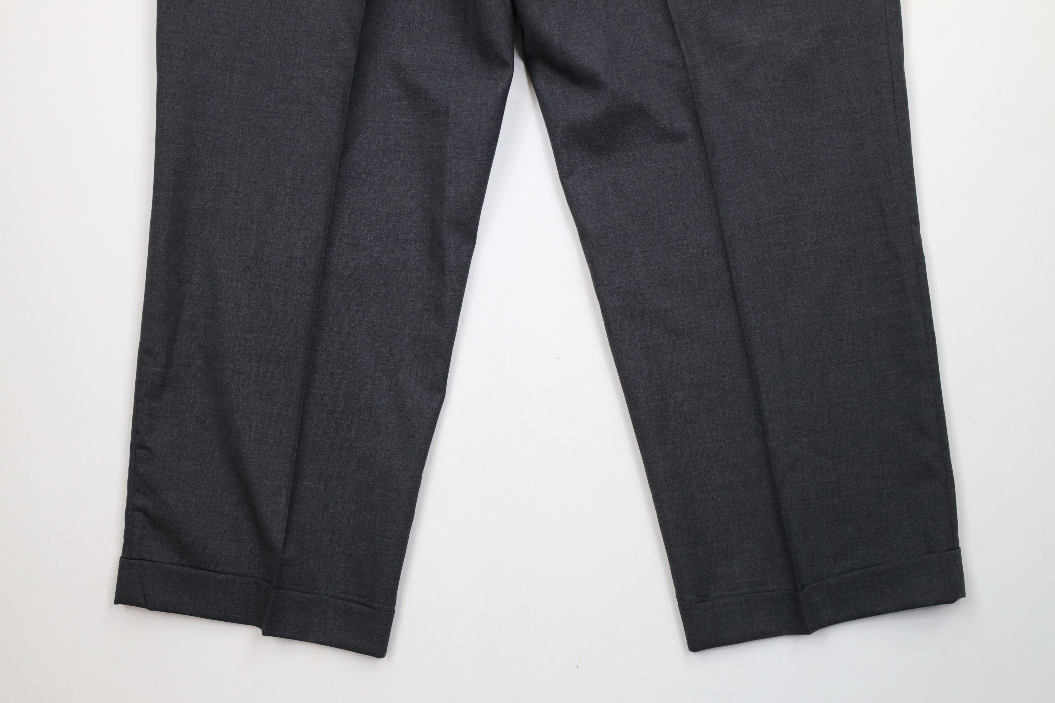 Lands' End × Vintage Vintage 90s Lands End Cuffed Wide Leg Chino Pants Gray Size US 38 / EU 54 - 11 Thumbnail