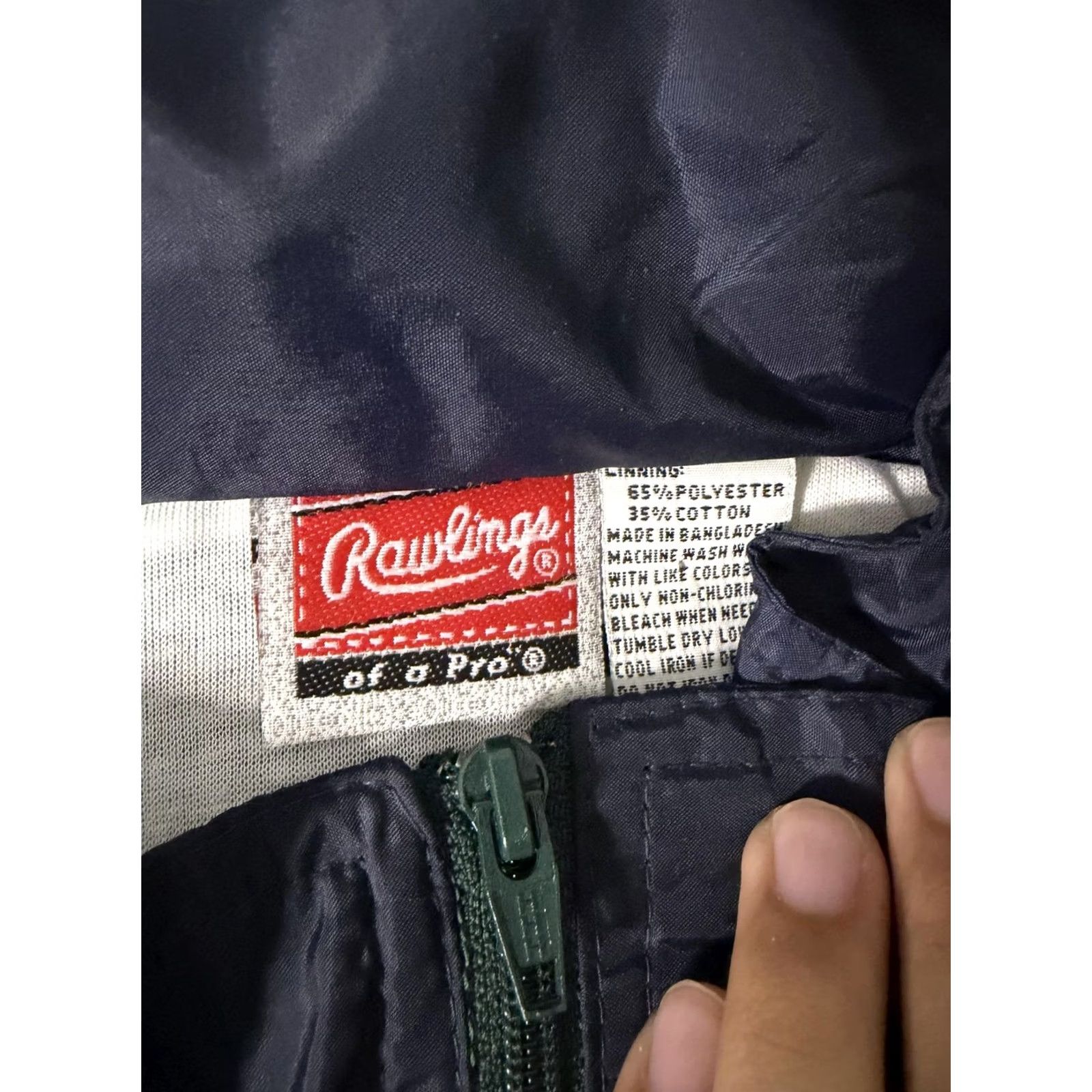 Vintage Rawlings Jacket Mens 3XL Hooded Windbreaker Blue Lined Pullover Baseball Shirt Outer Shell Nylon Zip pockets Adjustable Camouflage? Size US XXL / EU 58 / 5 - 6 Thumbnail
