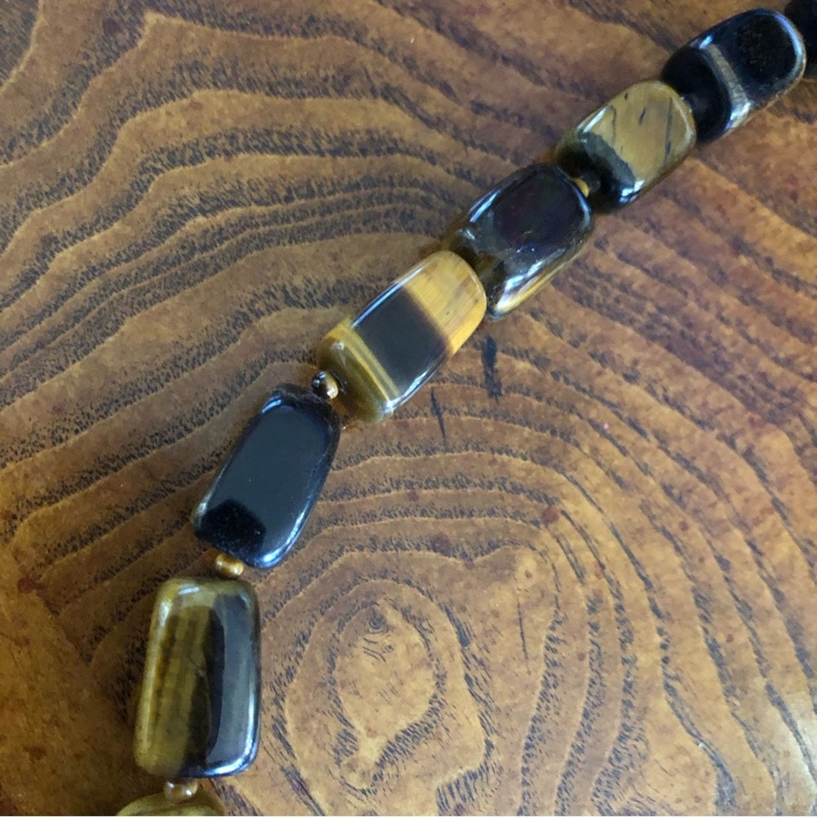 Vintage Vintage chunky polished genuine tiger eye stone 925 necklace Size ONE SIZE - 11 Thumbnail