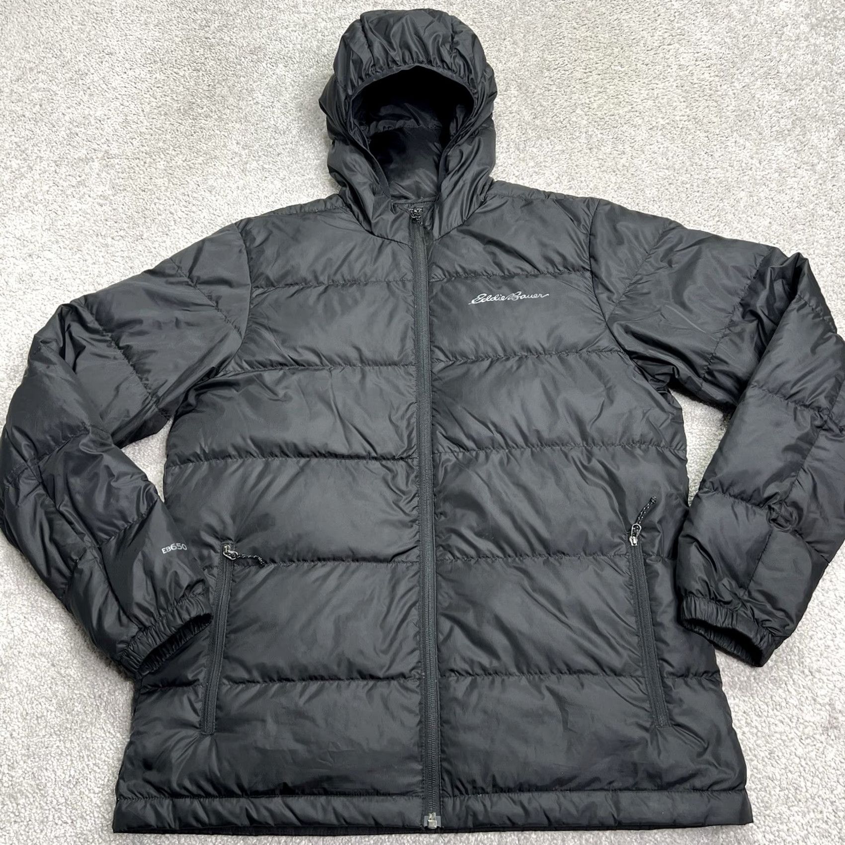 Eddie Bauer Eddie Bauer Hooded Down Jacket Mens M Black EB650 Wide Channel Puffer Coat Size US M / EU 48-50 / 2 - 2 Thumbnail