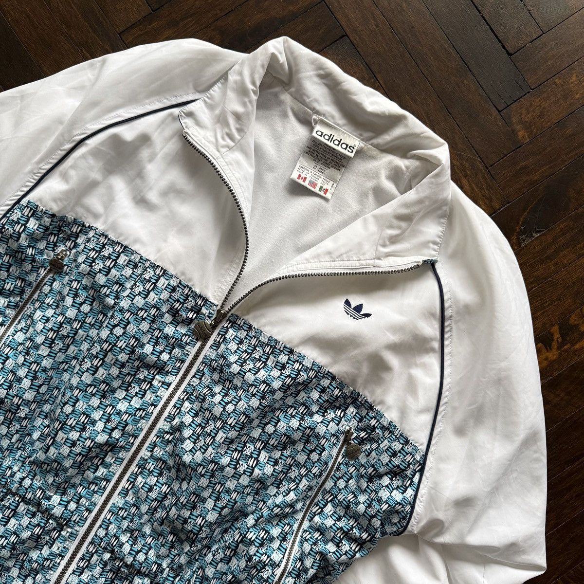 Adidas Adidas Womens Vintage 80s 90s Geometric Pattern Track Jacket Size L / US 10 / IT 46 - 3 Thumbnail
