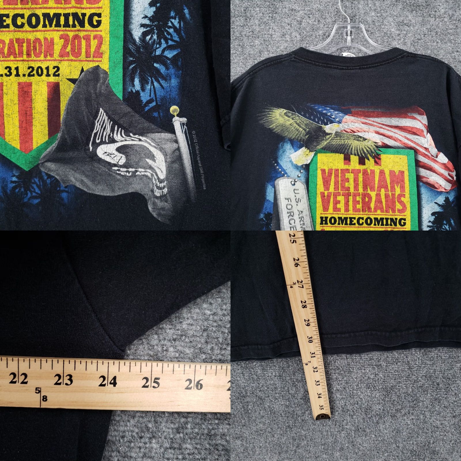 Vintage Vietnam Veterans Shirt XL Black Celebration 2012 America Jensen Size US XL / EU 56 / 4 - 8 Thumbnail
