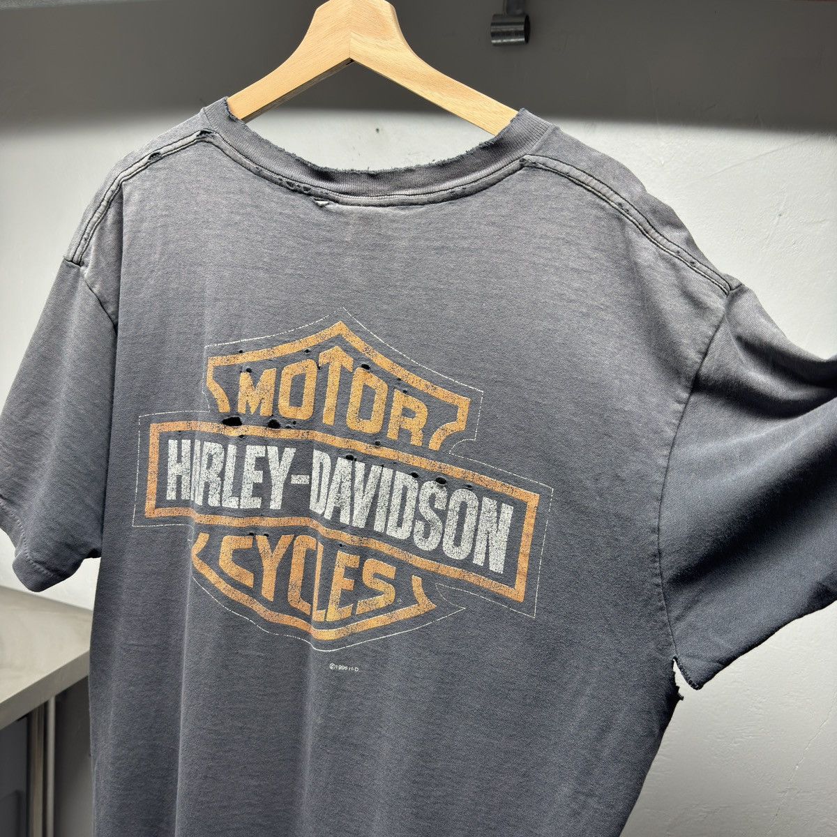 Harley Davidson Thrashed Faded Distressed Harley Shirt ERD Grunge WCC Band Size US XL / EU 56 / 4 - 9 Thumbnail