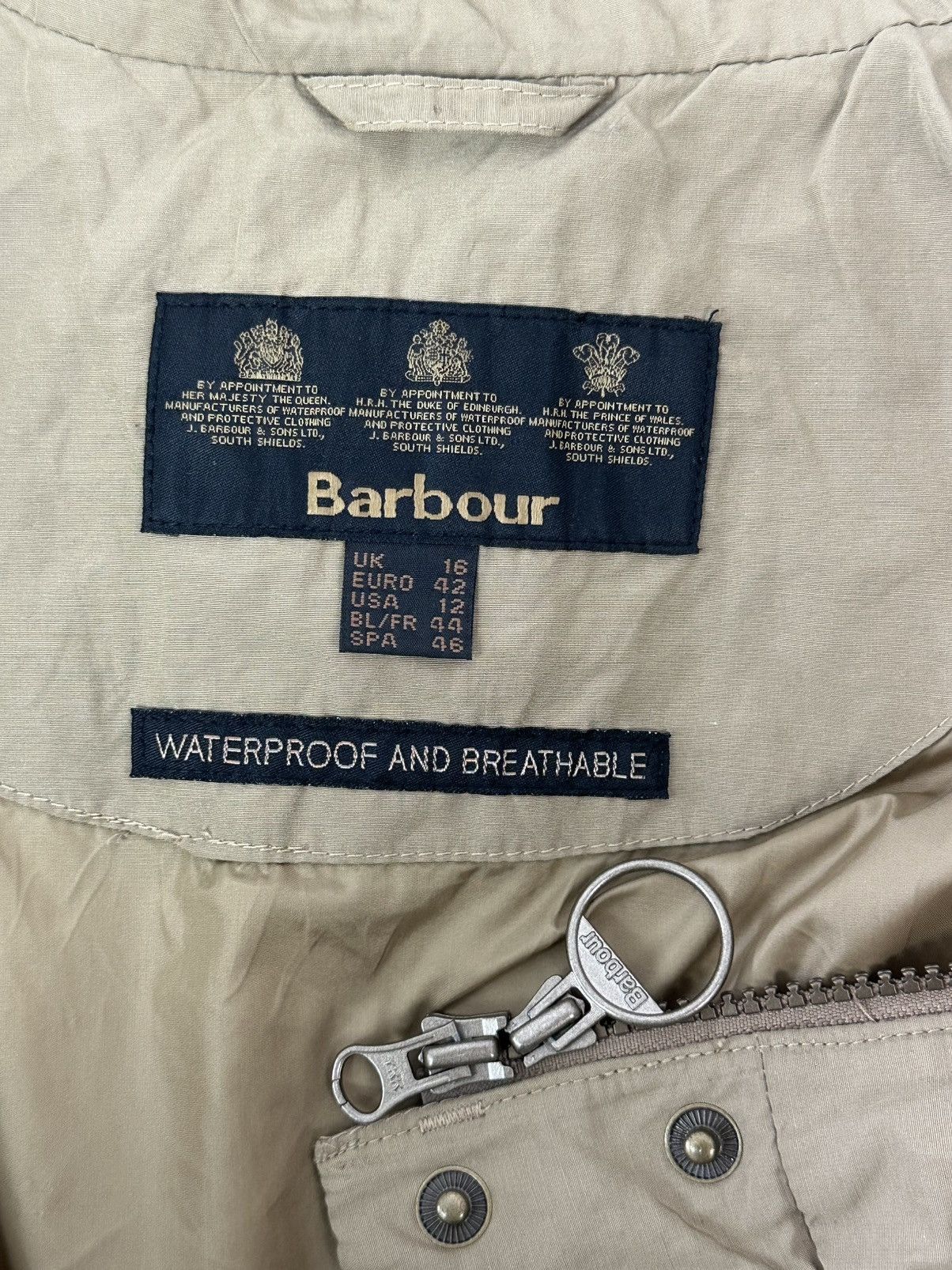 Barbour Barbour 1939 Steel Flyer Beige Women’s Bomber Zip Jacket Size XL / US 12-14 / IT 48-50 - 15 Thumbnail