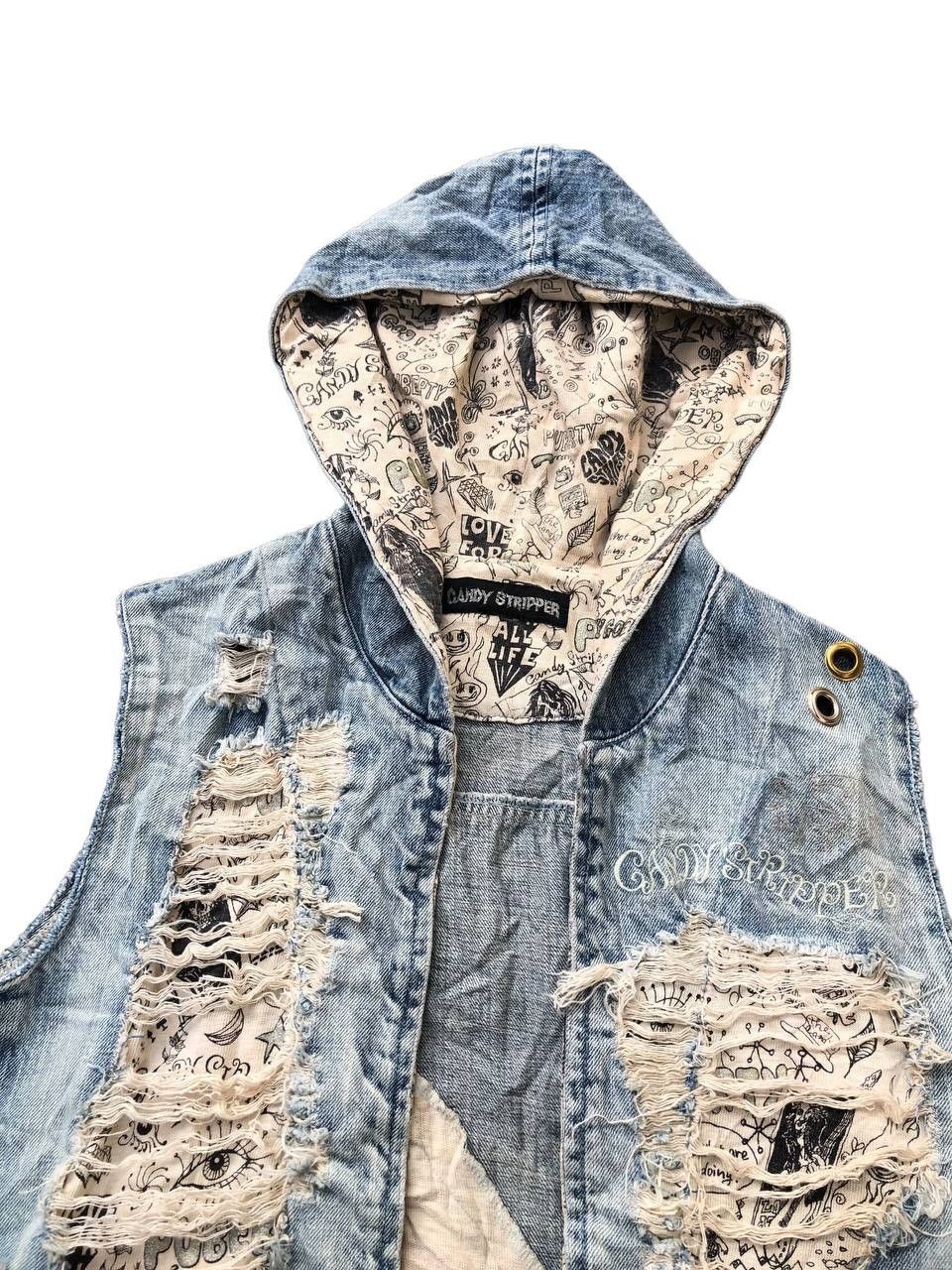 Designer × Japanese Brand Candy Stripper Ripped Vest Hoodie Size US M / EU 48-50 / 2 - 4 Thumbnail