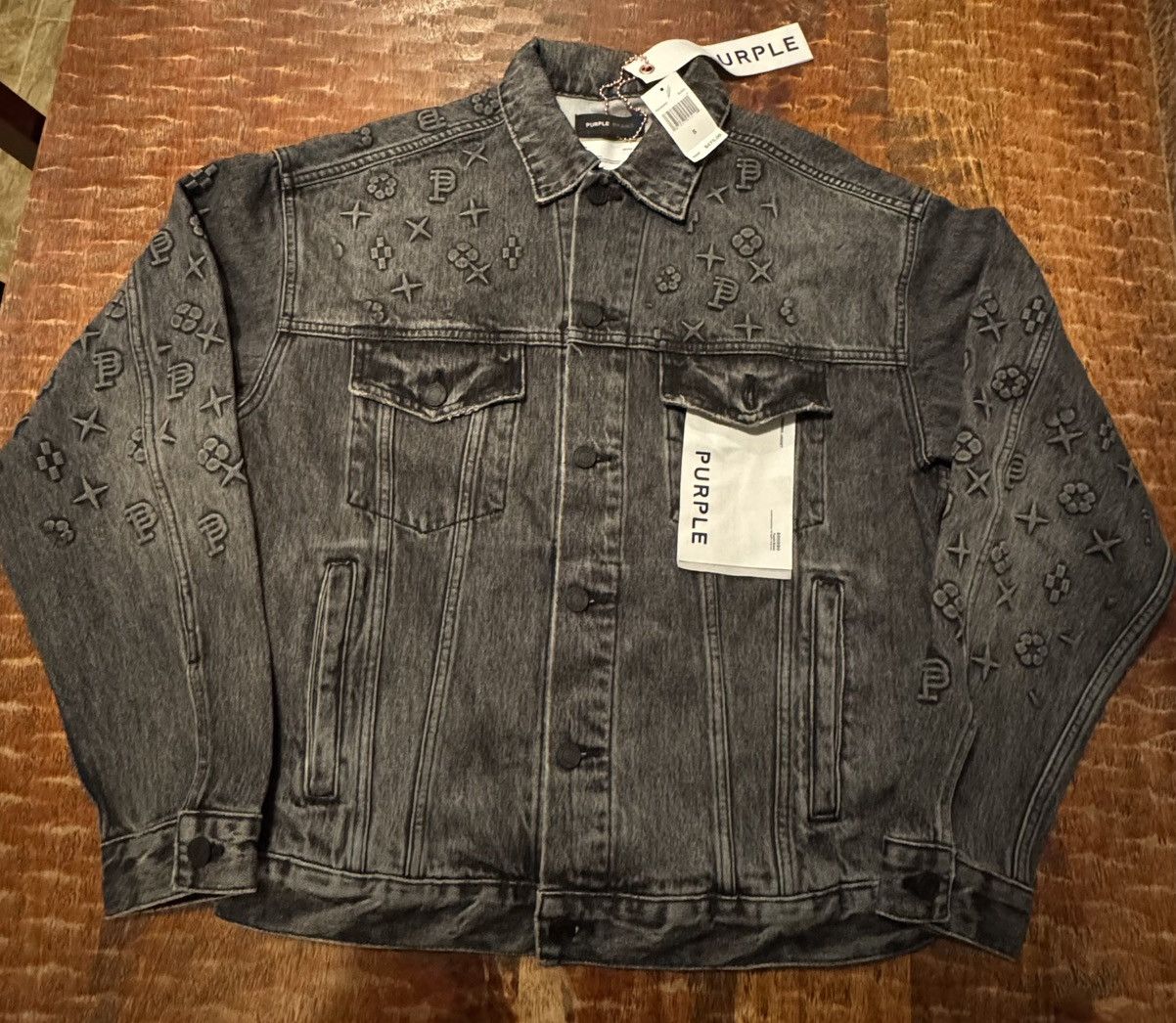 Purple Brand Purple Brand Black Embossed Monogram Denim Jacket New Size US S / EU 44-46 / 1 - 1 Thumbnail