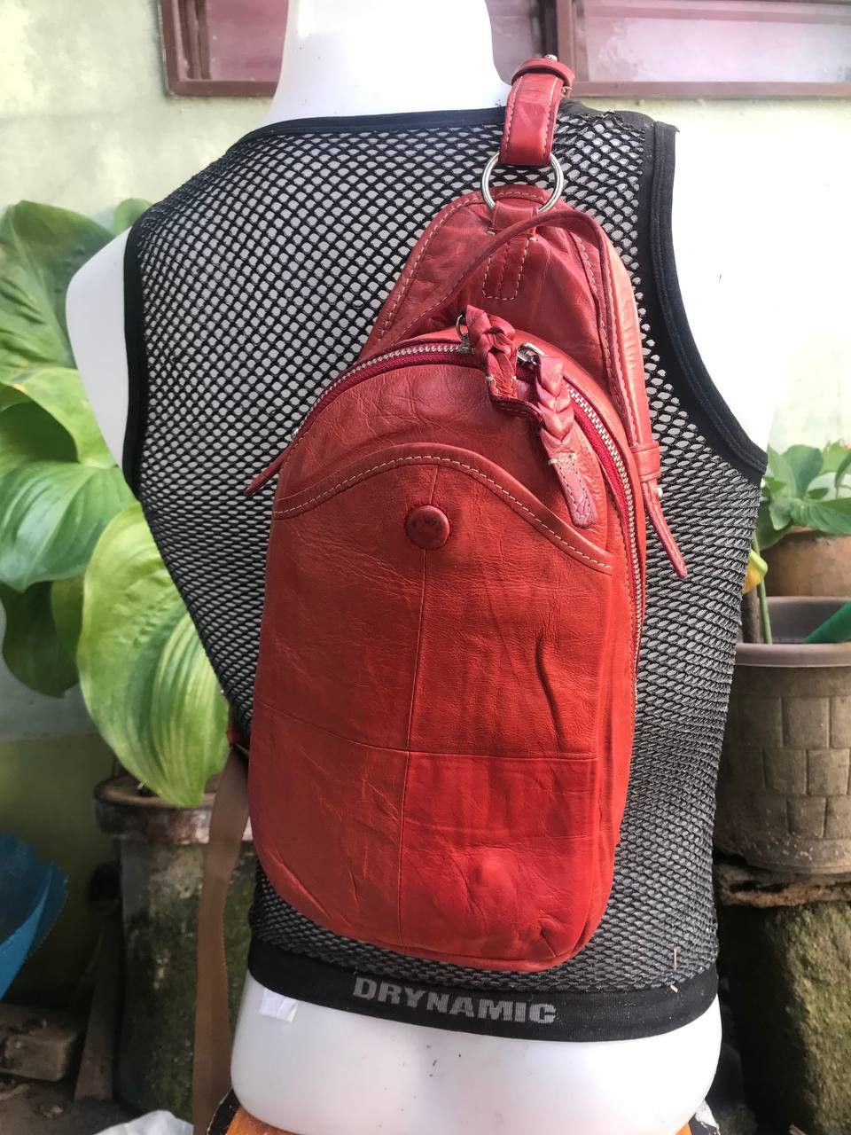 Leather LEATHER RED CROSBODY BAG Size ONE SIZE - 1 Thumbnail