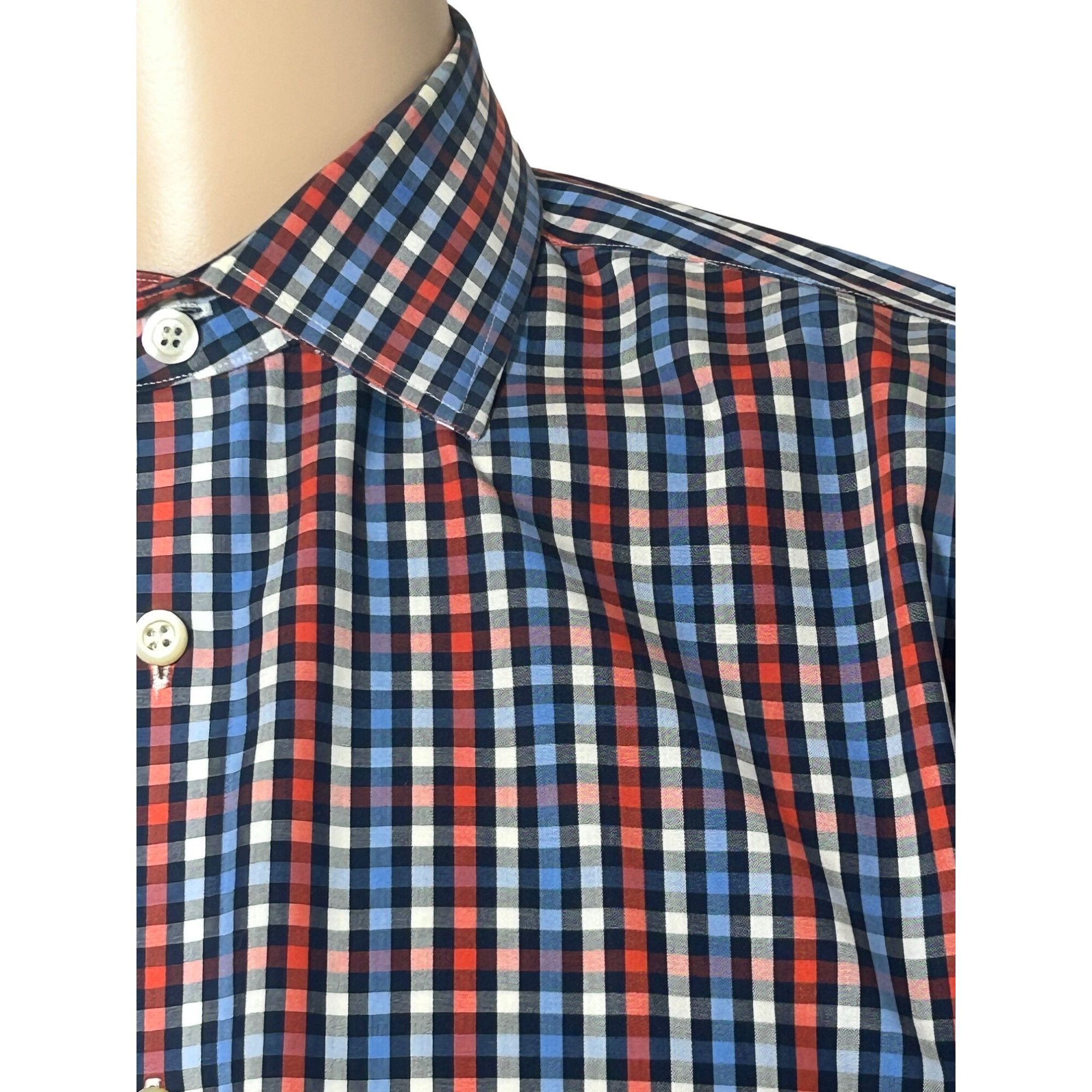 Banana Republic Banana Republic Men Button Up Shirt M Slim Fit Checked Red Size US M / EU 48-50 / 2 - 4 Thumbnail